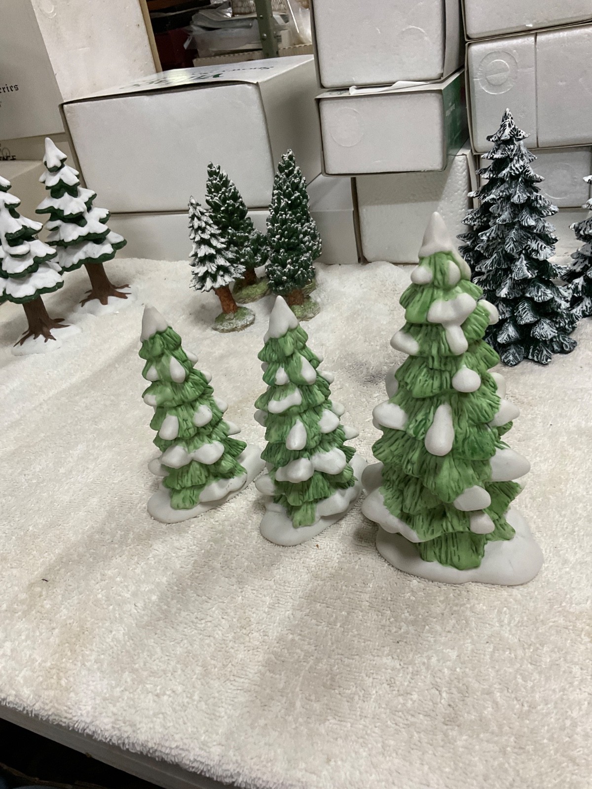 DEPT 56 TREES. 3 TREES. 5″ – 7″ TALL