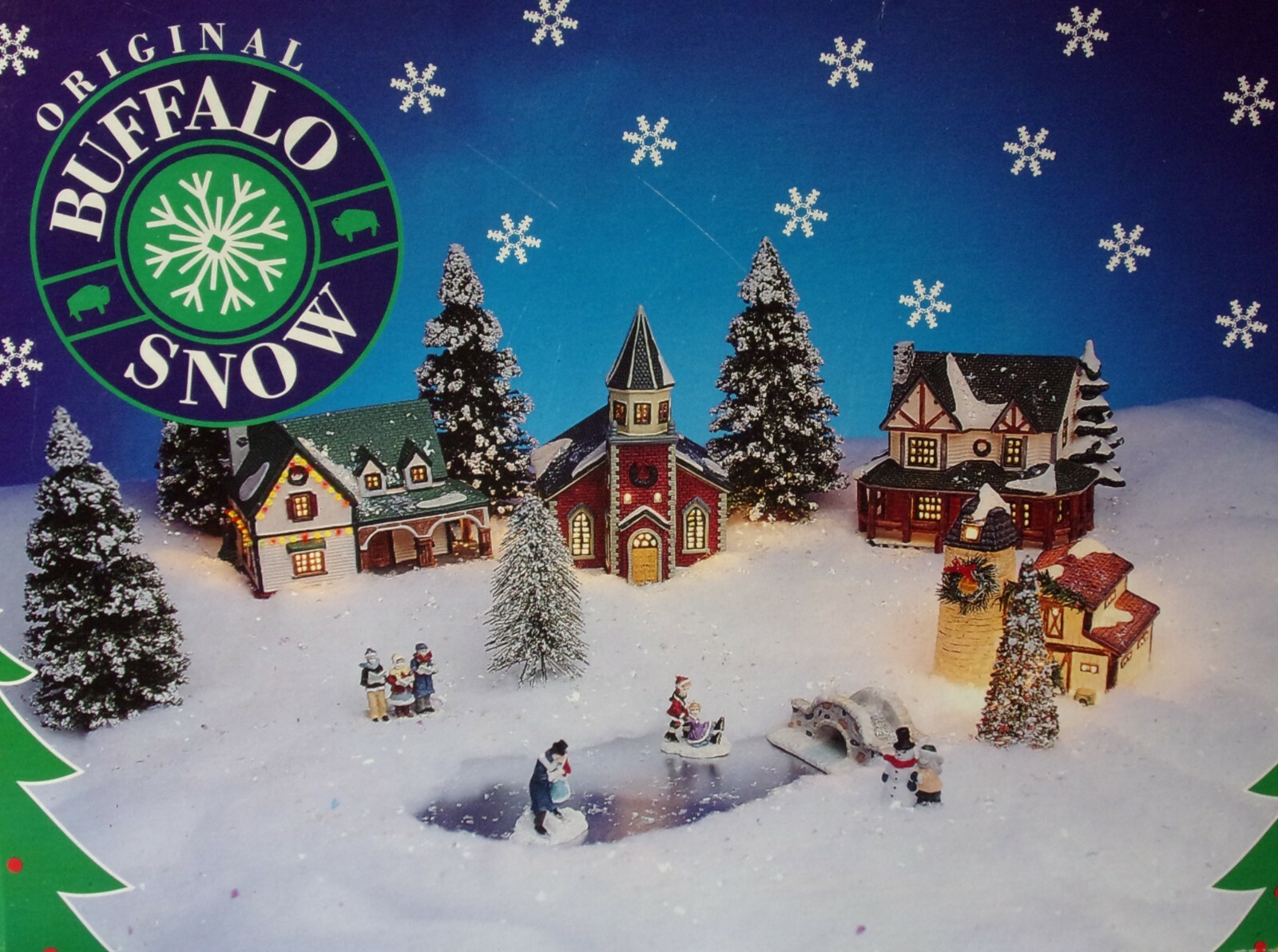 Original Buffalo Snow Christmas Village Snow Carpet w/ Iridescent Flakes Kit