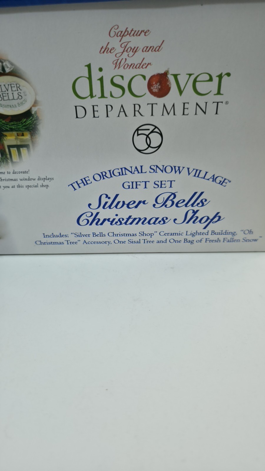 Dept 56 Silver Bells Christmas Shop Snow Village #55040 Gift Set Works, Complete