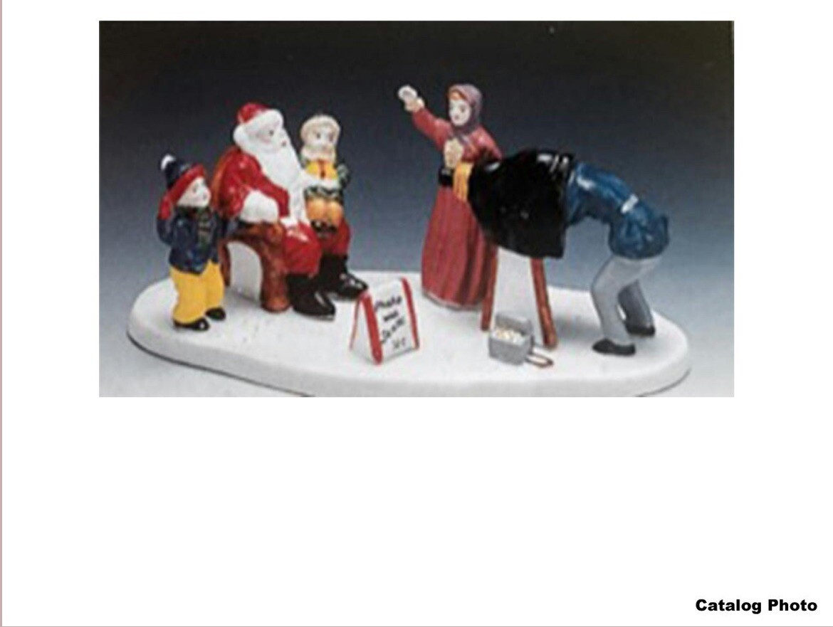 Vintage LEMAX Porcelain Photo With Santa 1994 Dickensvale