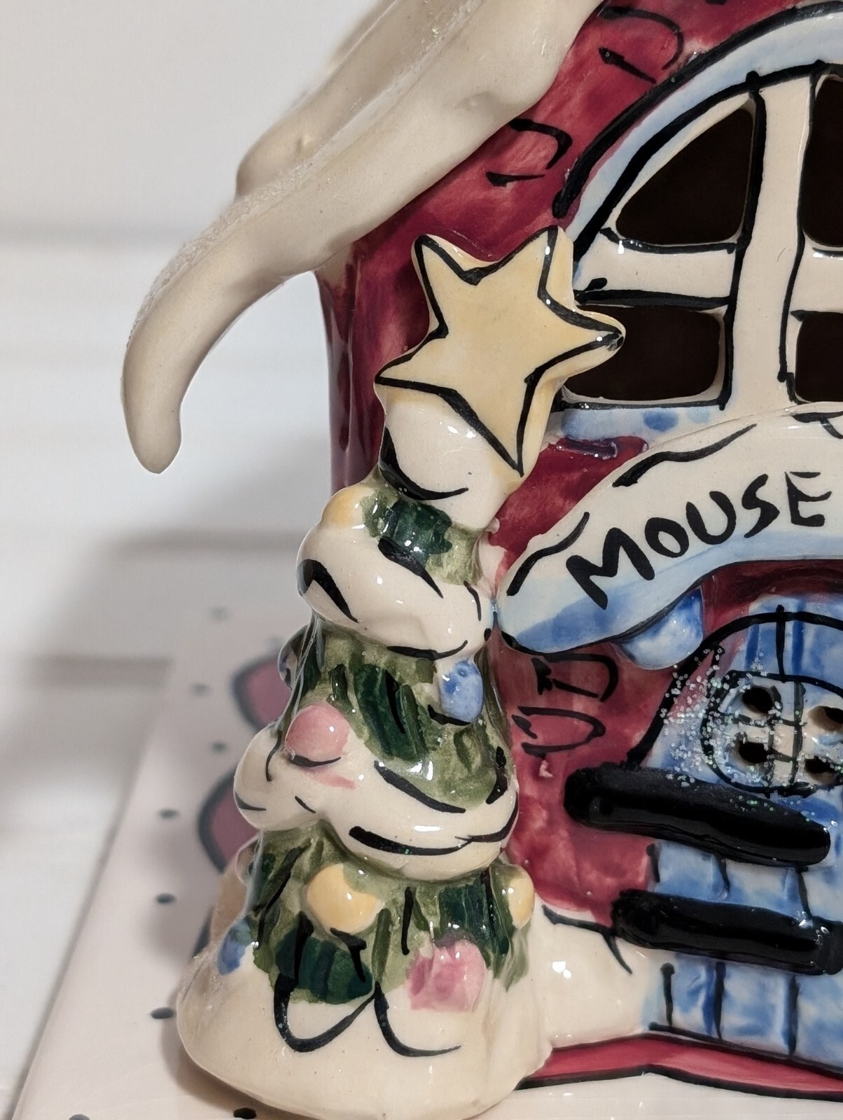 Blue Sky Christmas Ceramic Mouse House Tealight Christmas by Heather Goldminc 01