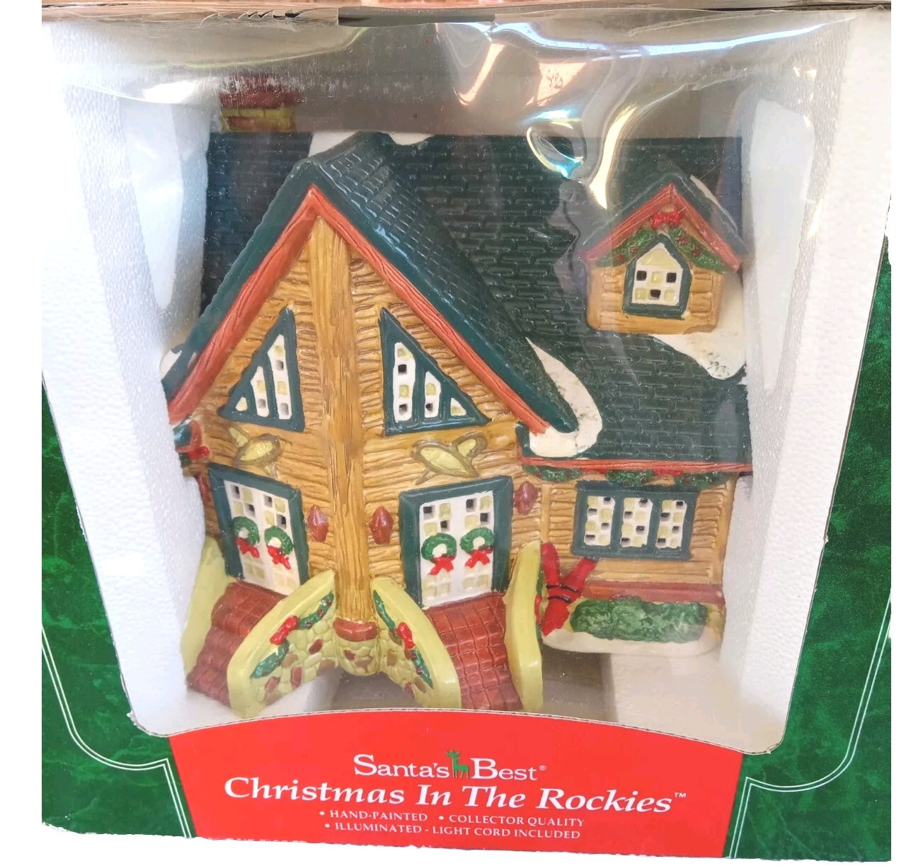 1995 Santa’s Best Christmas In The Rockies Illuminated House 40834 Collector