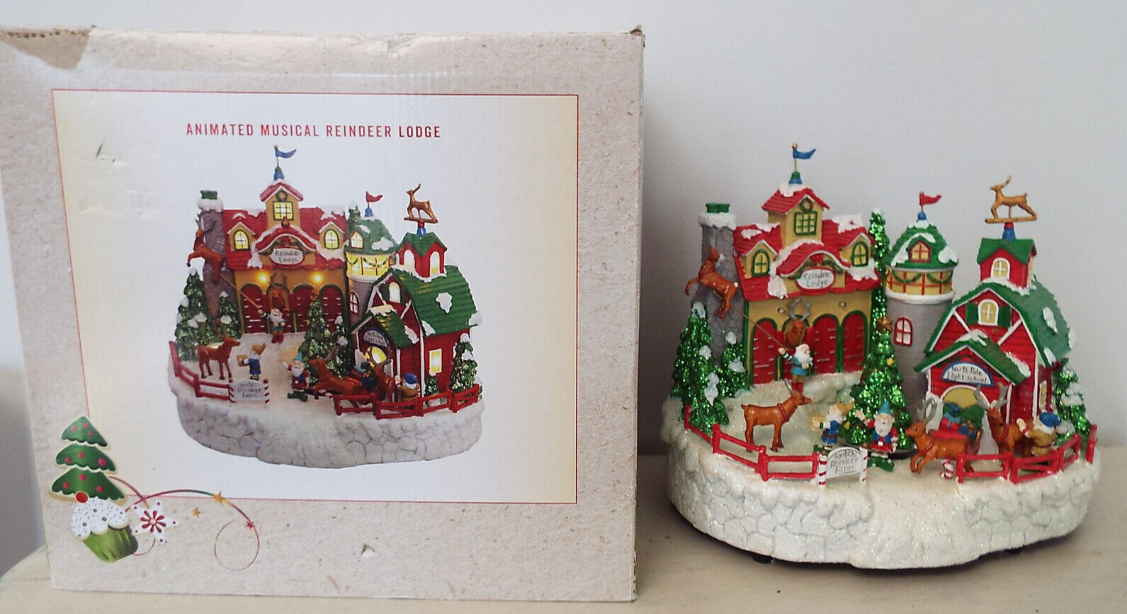 Cracker Barrel Animated Musical Reindeer Lodge Christmas NO MUSIC or ADAPTER