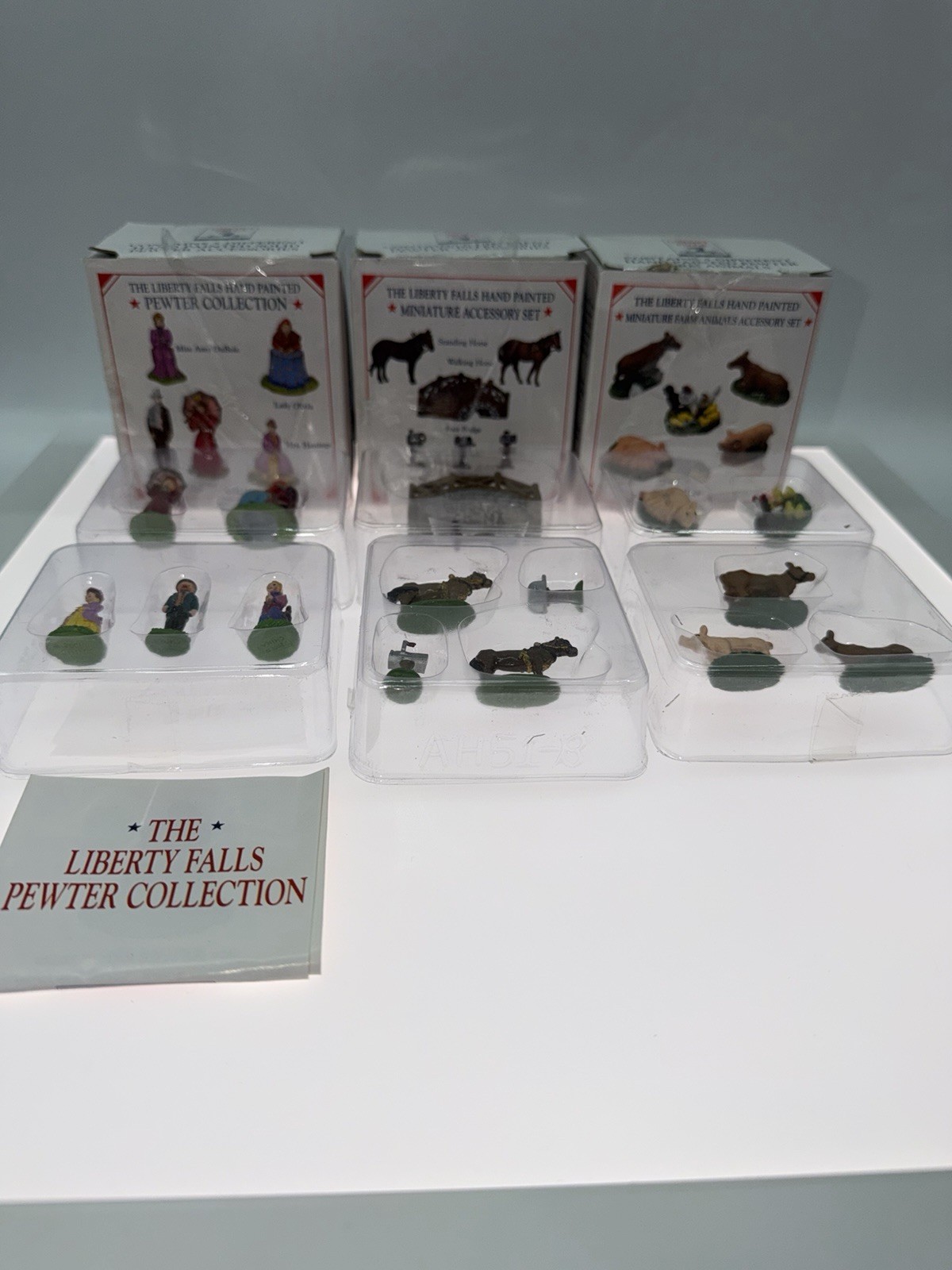 Liberty Falls Pewter Hand Painted Figurines In Original Boxes AH 236 51 224