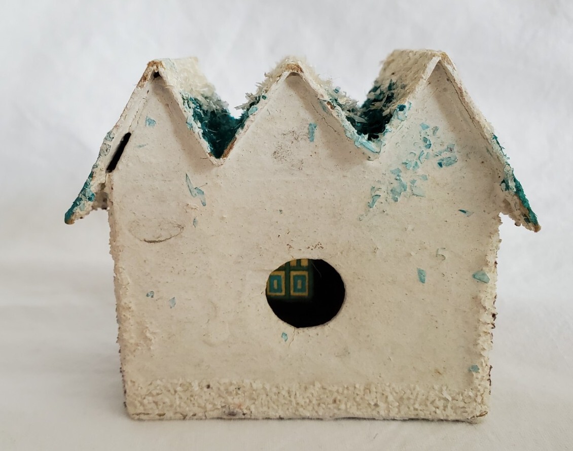 Vintage Putz Cardboard House Christmas Village Japan 2.5 x 1 in No Base