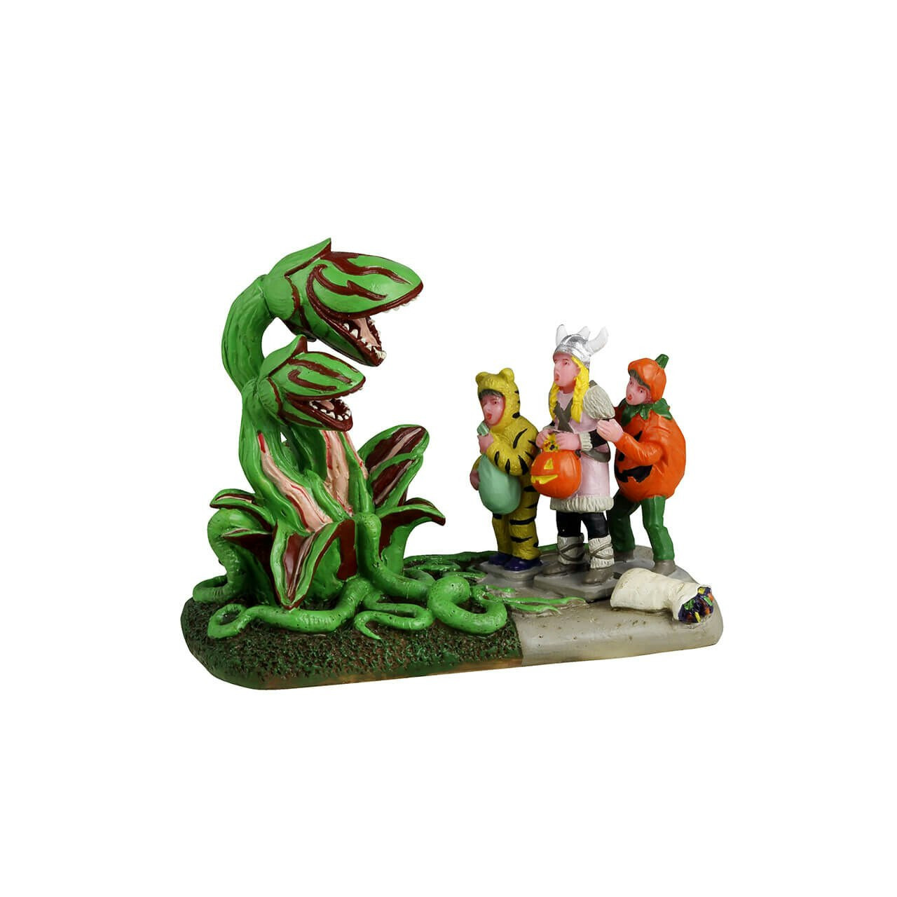 Lemax Terrified Trick-Or-Treaters Spooky 43701 Forbidden Territory Loom Plants