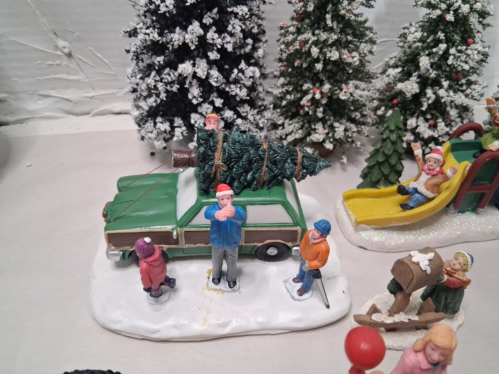 Lot Of 45 LEMAX,DEPT 56,ENCHANTED Christmas Figurines/Trees SEE DESCRIPTION