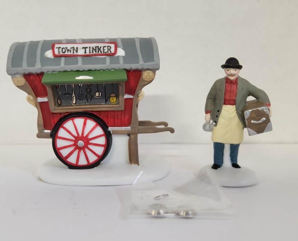 Dept 56 Heritage Village 1992 TOWN TINKER 56464 set of 2 W/ Box Christmas