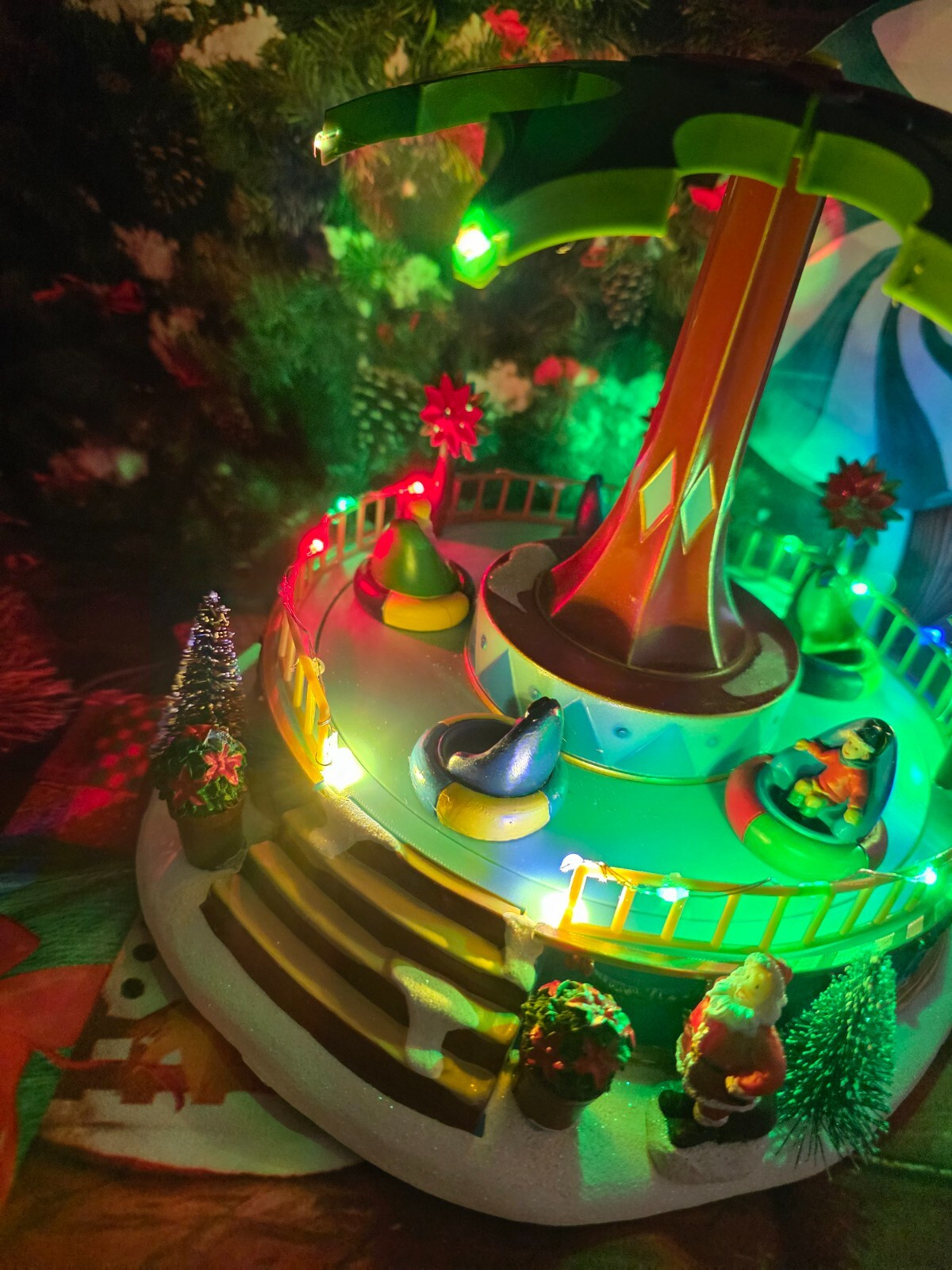 New St Nicholas Square Christmas Animated Village Amusement park musical lighted