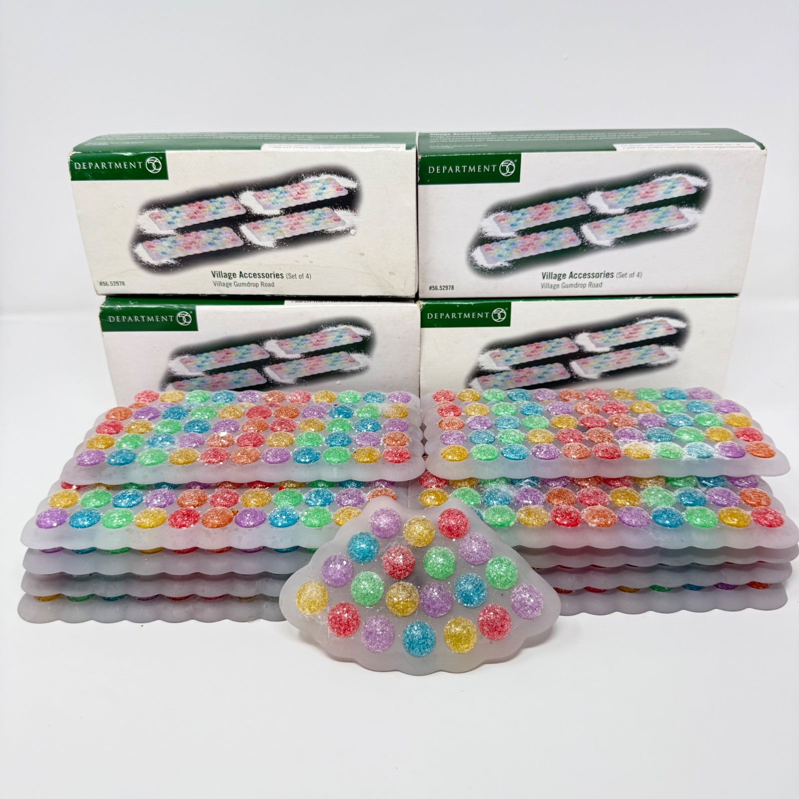 Department 56 Village Accessories “Gumdrop Road” Lot 18 Straight Pieces In Boxes