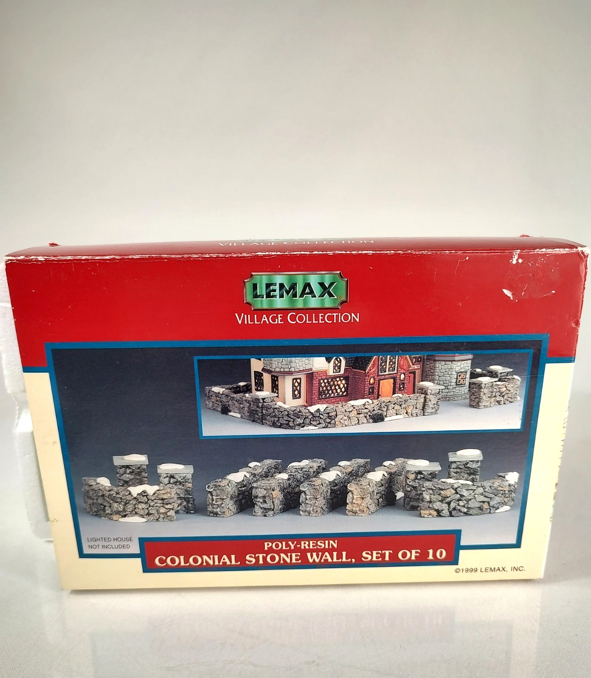 Vtg Lemax Village Collection Accessories Colonial Stone Wall Set/10 1999 Retired