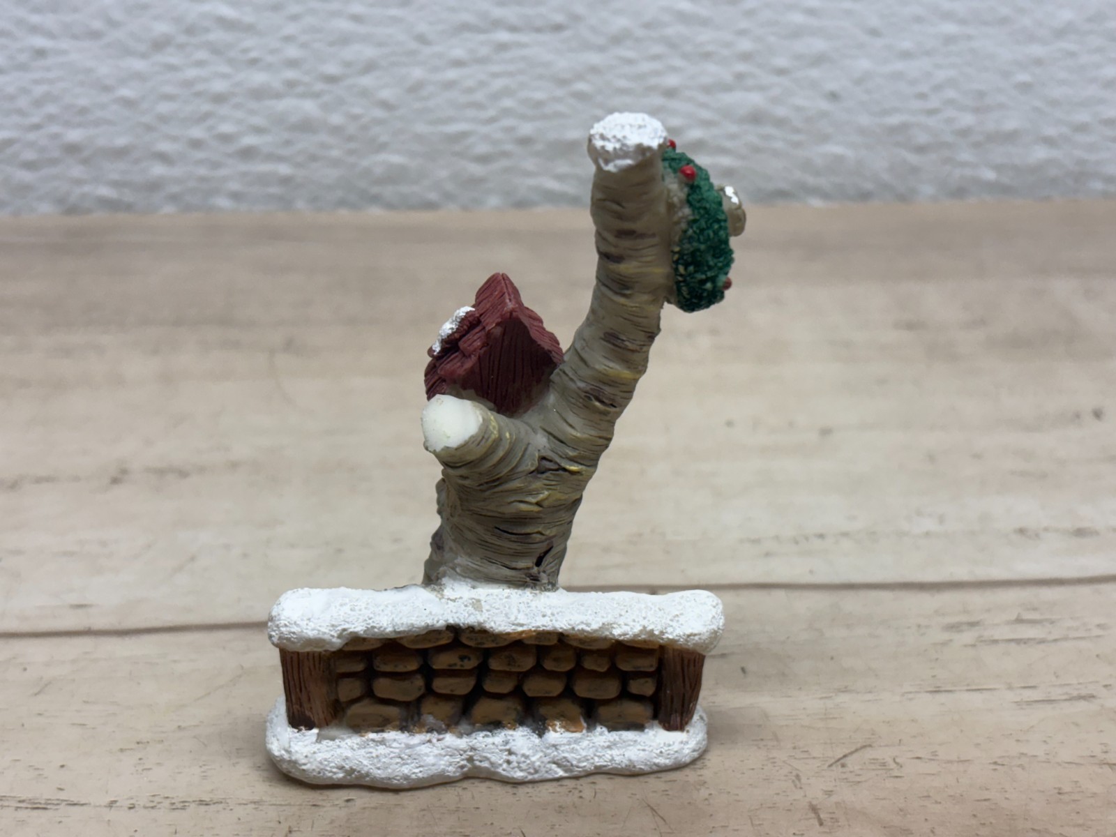 Christmas Village Figurines Set Of 4 People Horse Statue Rider & Bird House Tree