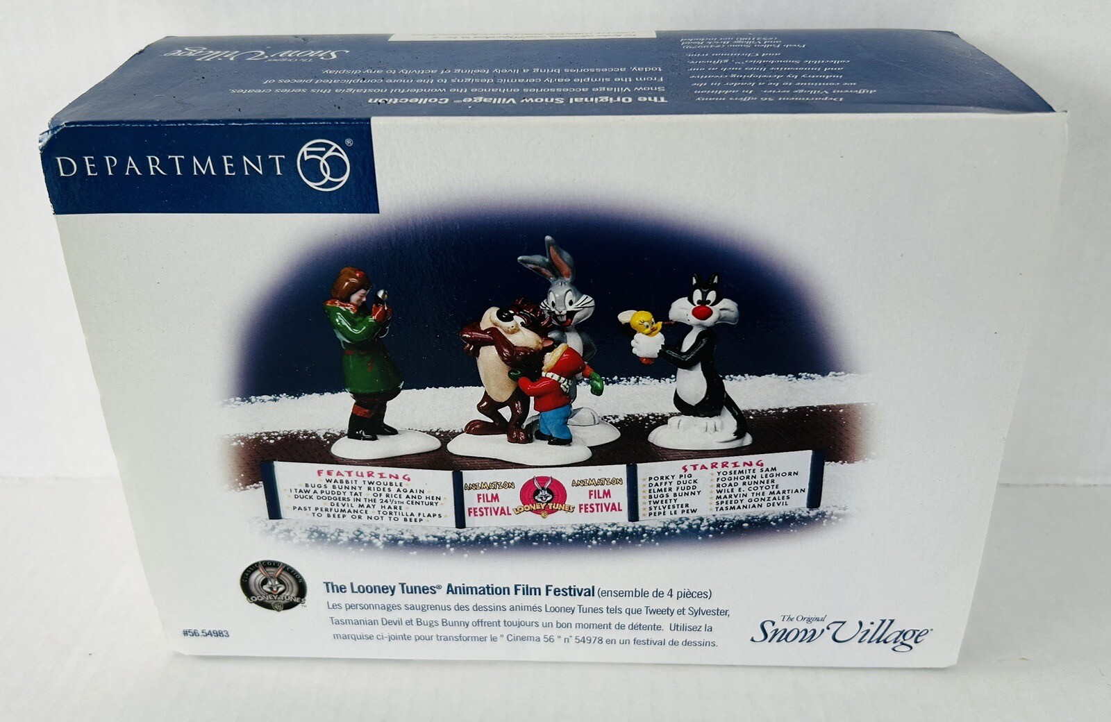 Dept 56 Christmas Village Looney Tunes Film Festival #54983 Bugs Bunny Sylvester