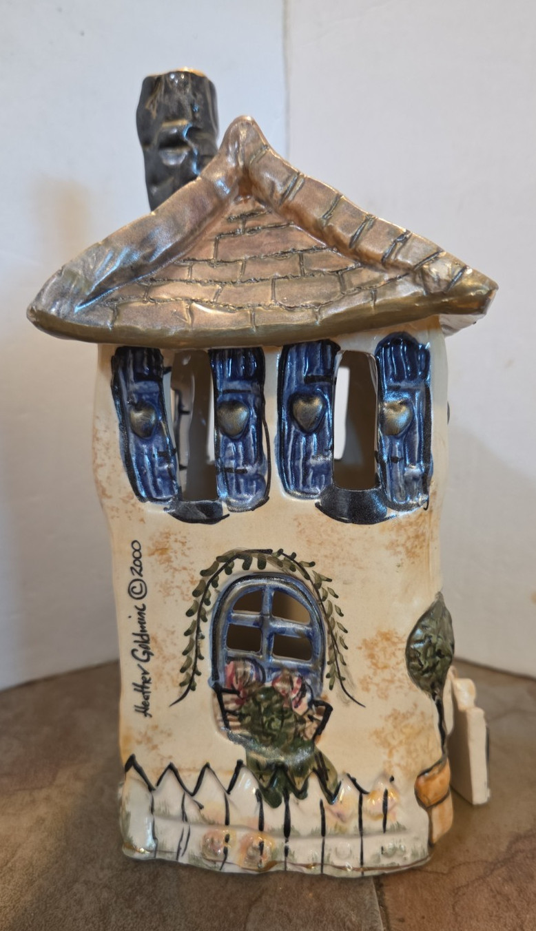 2000 Blue Sky Clayworks Heather Goldminc Welcome House Tea Lite holder