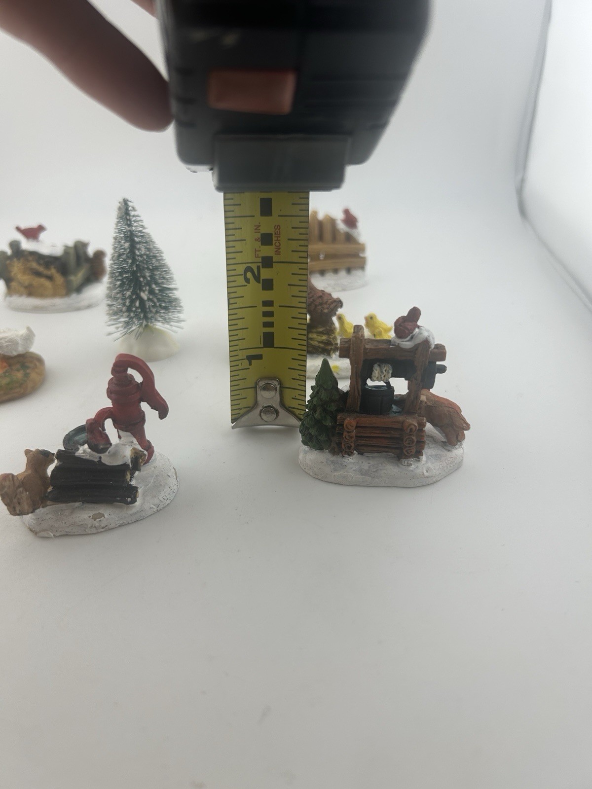 Holiday Time Christmas Snow Village-Farm Animal Scenes Lot of 7 + 2 Trees – NOTE
