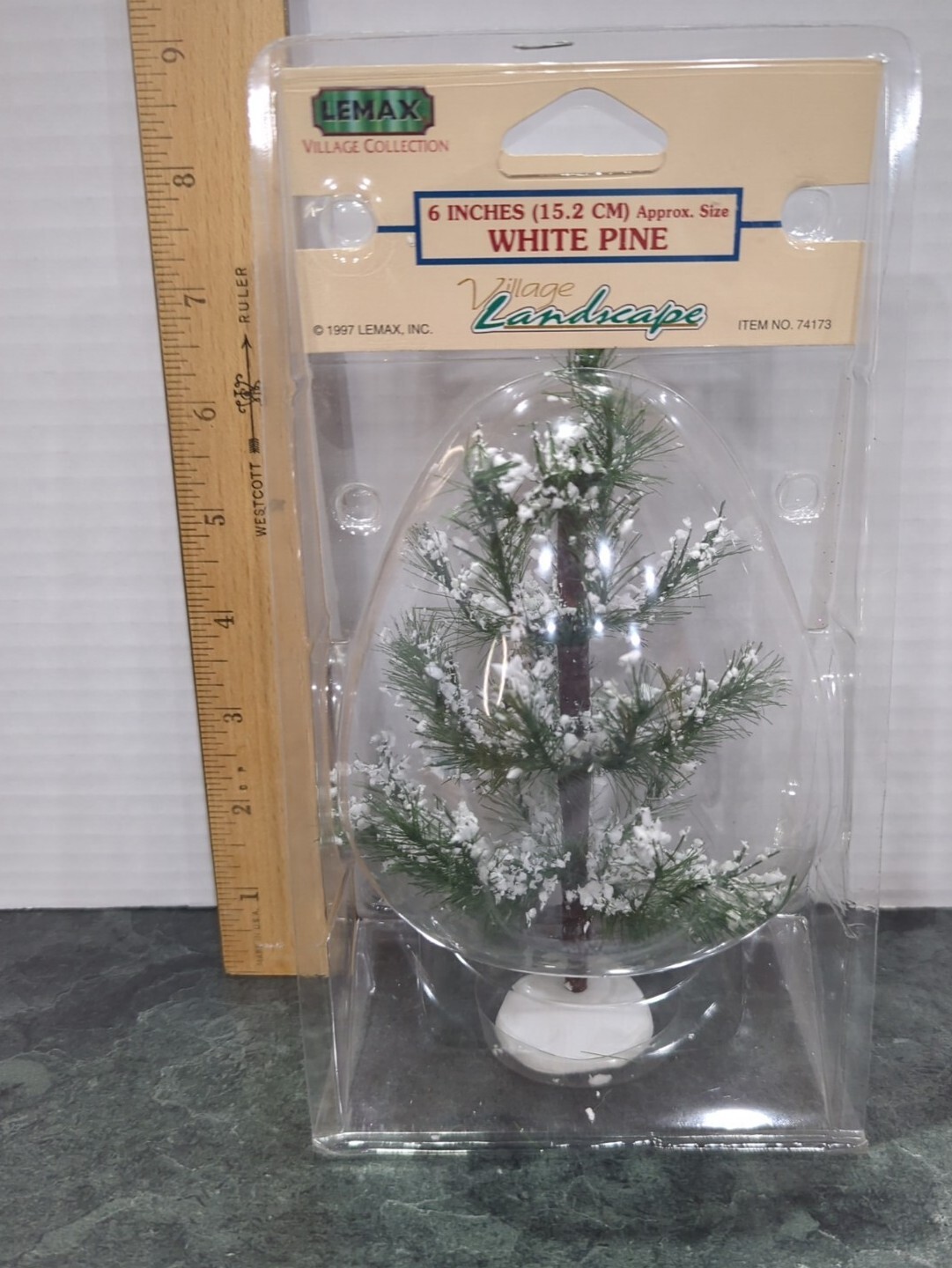 Snowy White Pine Christmas Trees Village Accessory Lemax 6″ 74173 1997