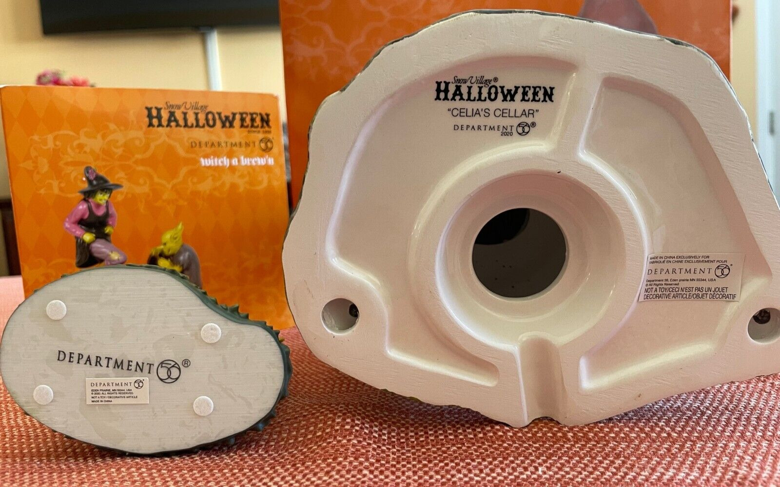 Dept 56 Halloween- Celia’s Cellar sold w/ Witch a Brew’n- NIB, Ceramic, Rare Set
