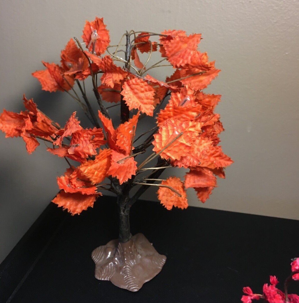 **Vintage LEMAX AUTUMN FALL HALLOWEEN TREES SET OF FIVE MAPLE MULBERRY RED ORG**