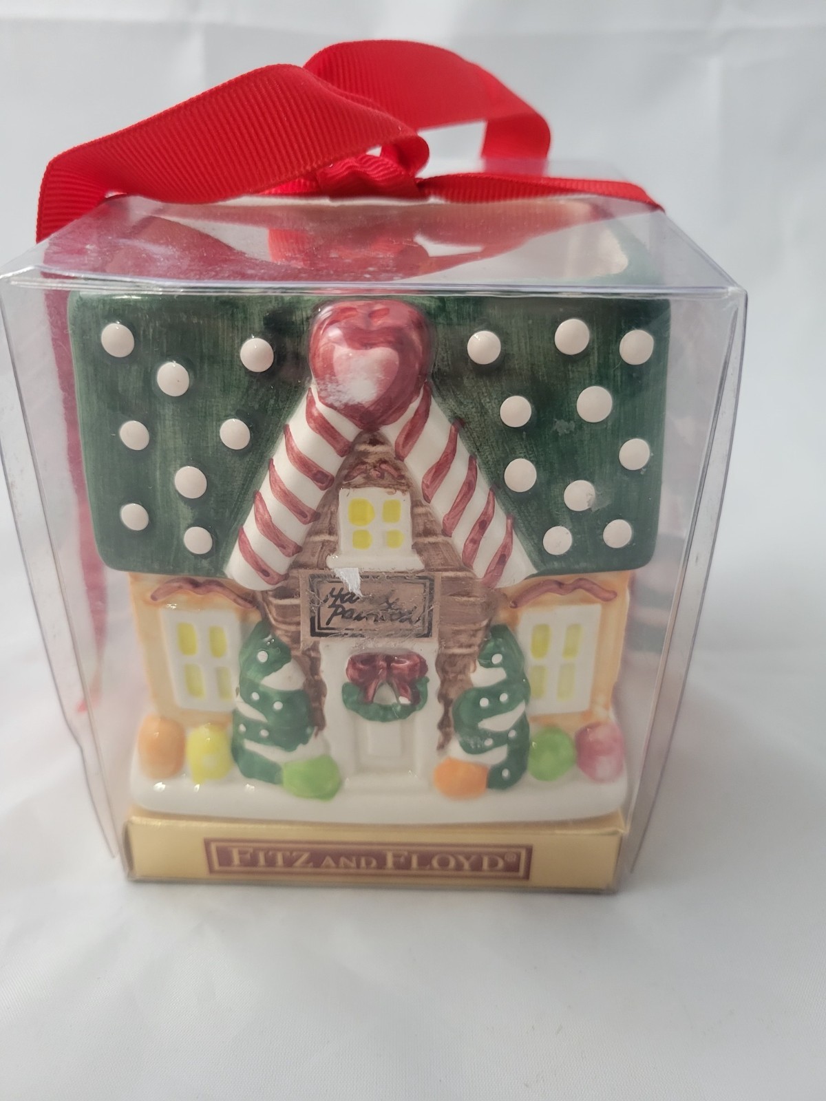 Vintage Fitz & Floyd Holiday Candle Collection Gingerbread House Ceramic Candle