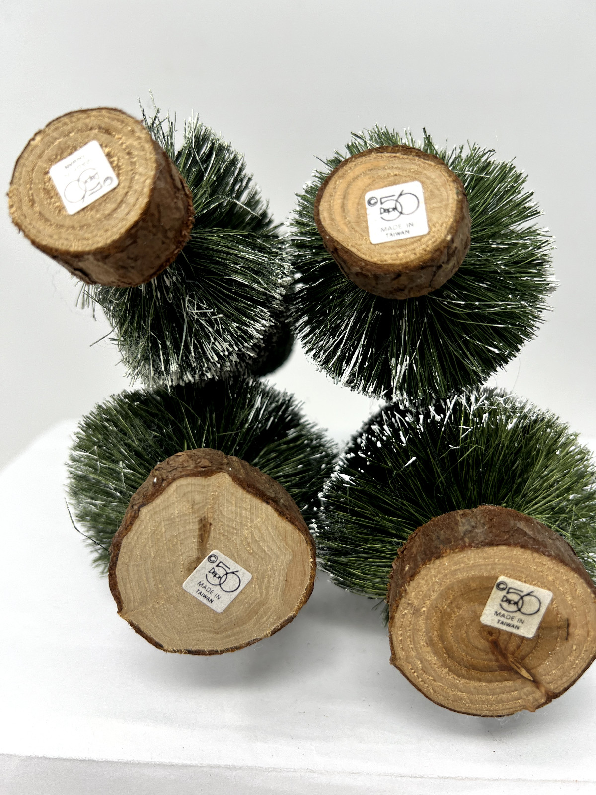 Dept 56 Christmas Village Set Of 4 Bottle Brush Tree Tree’s 6″ to 7″ Tall