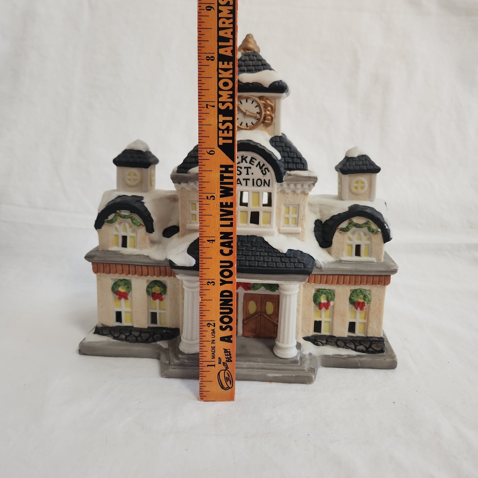 Mercuries Dickens St. Train Station Building Winter Christmas Village Display