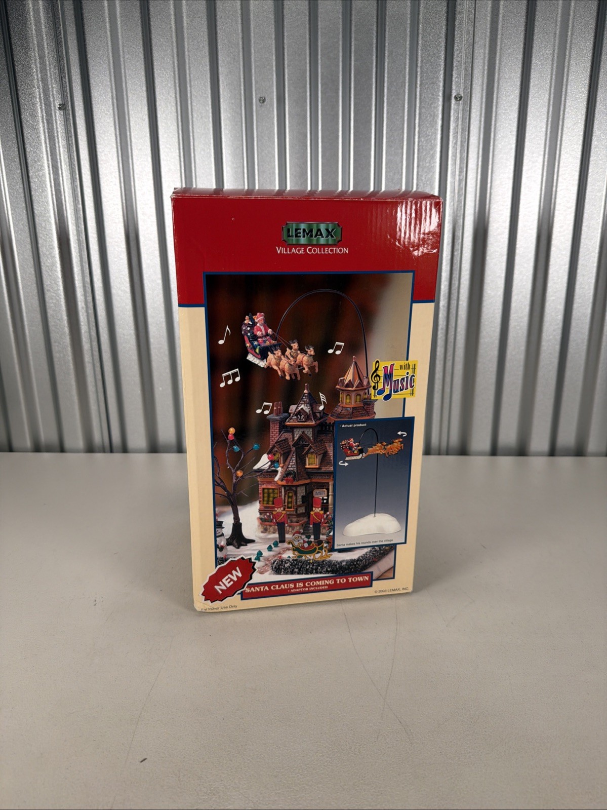 2003 Lemax Christmas Village Santa Claus Is Coming To Town Flying Sleigh 34878