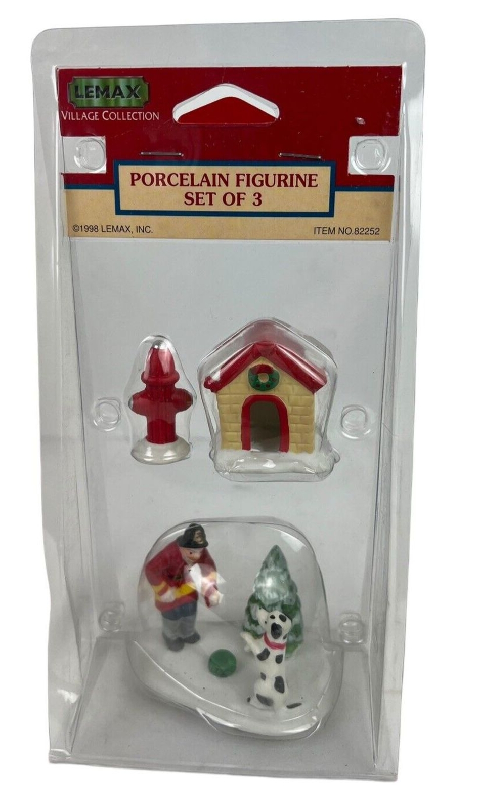 Lemax 822562 Fireman and Dalmation Holiday Village Accessories Set 3 Figurines