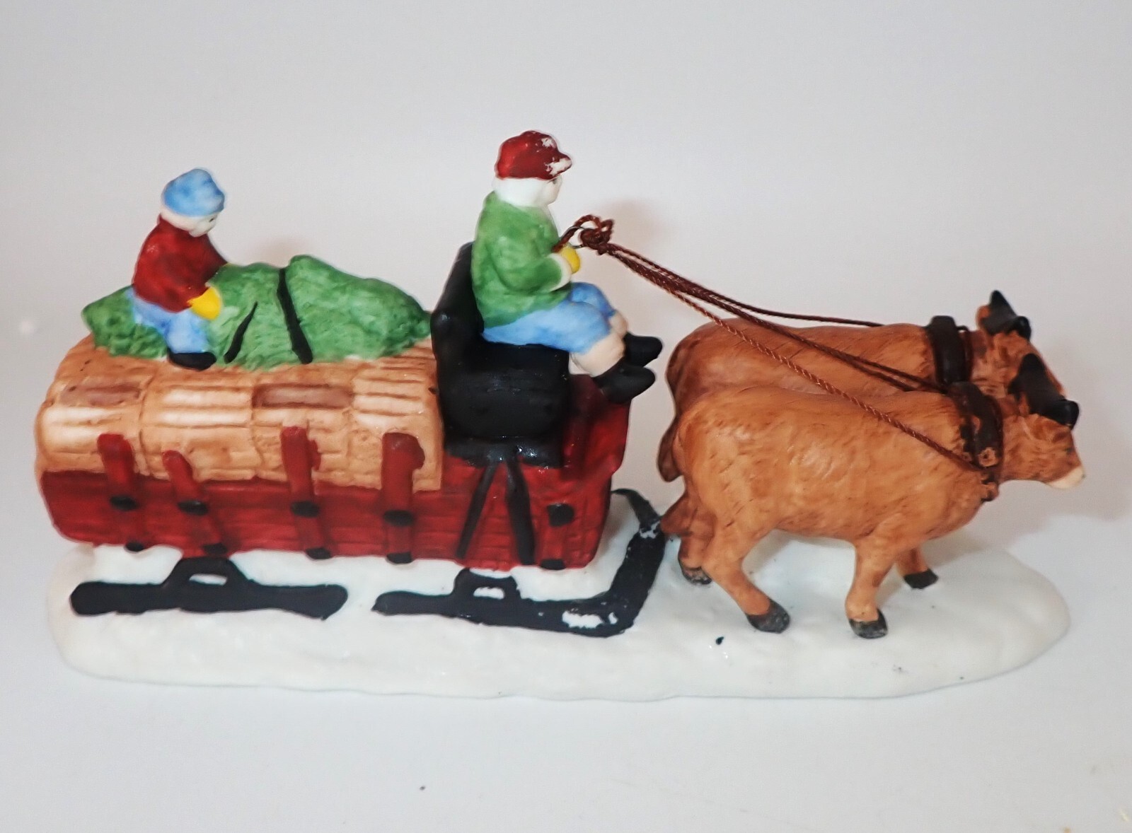 Dept 56 Heritage Village Ox Sled 5951-0 Porcelain Accessory with Box