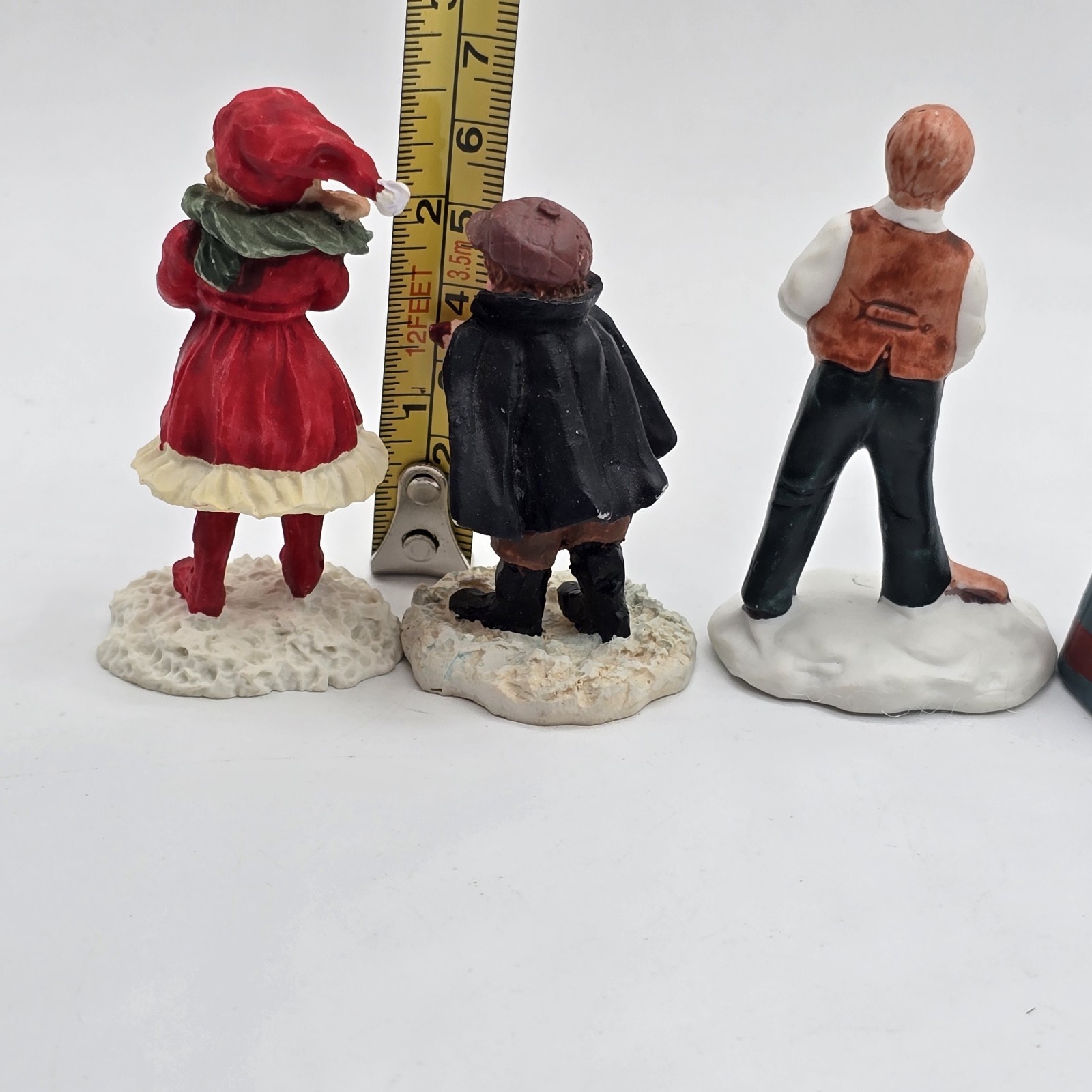 Vtg Christmas Village Figures Lot Ceramic Miniature Victorian People Girl Boy