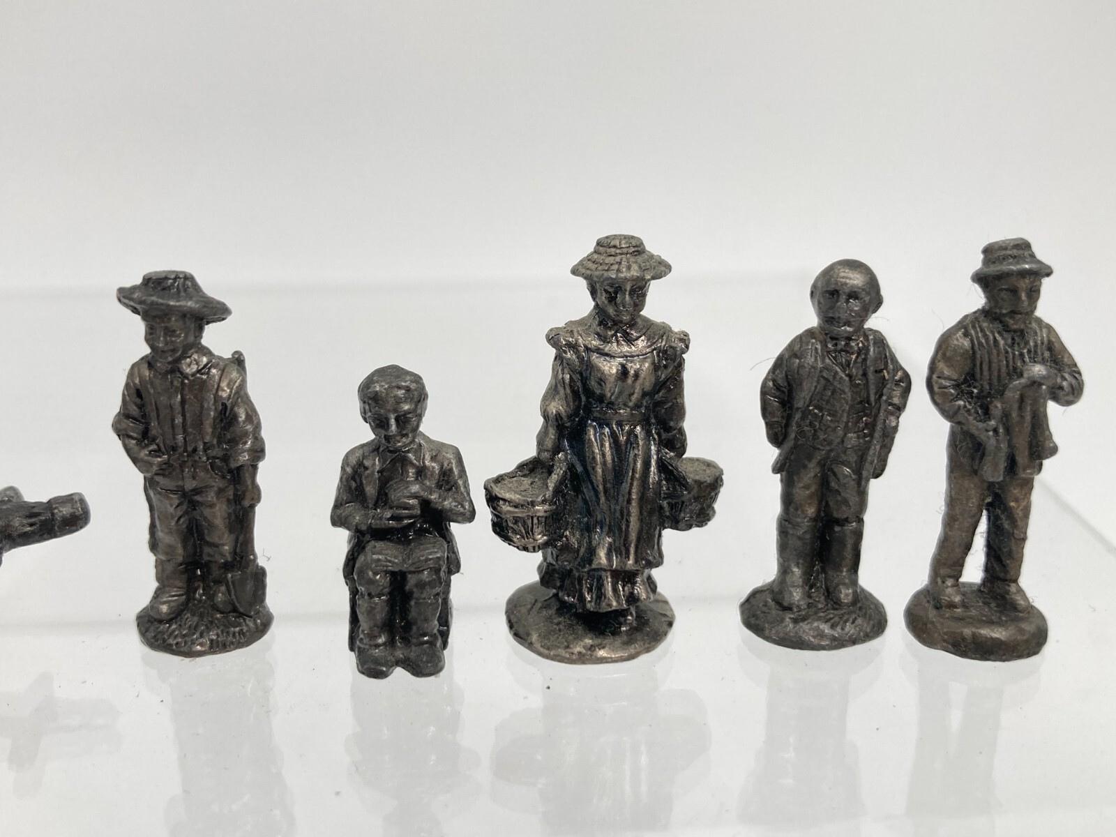 Vintage 6 Liberty Falls Pewter Metal Figurine Lot 95 IRS China 1995 People