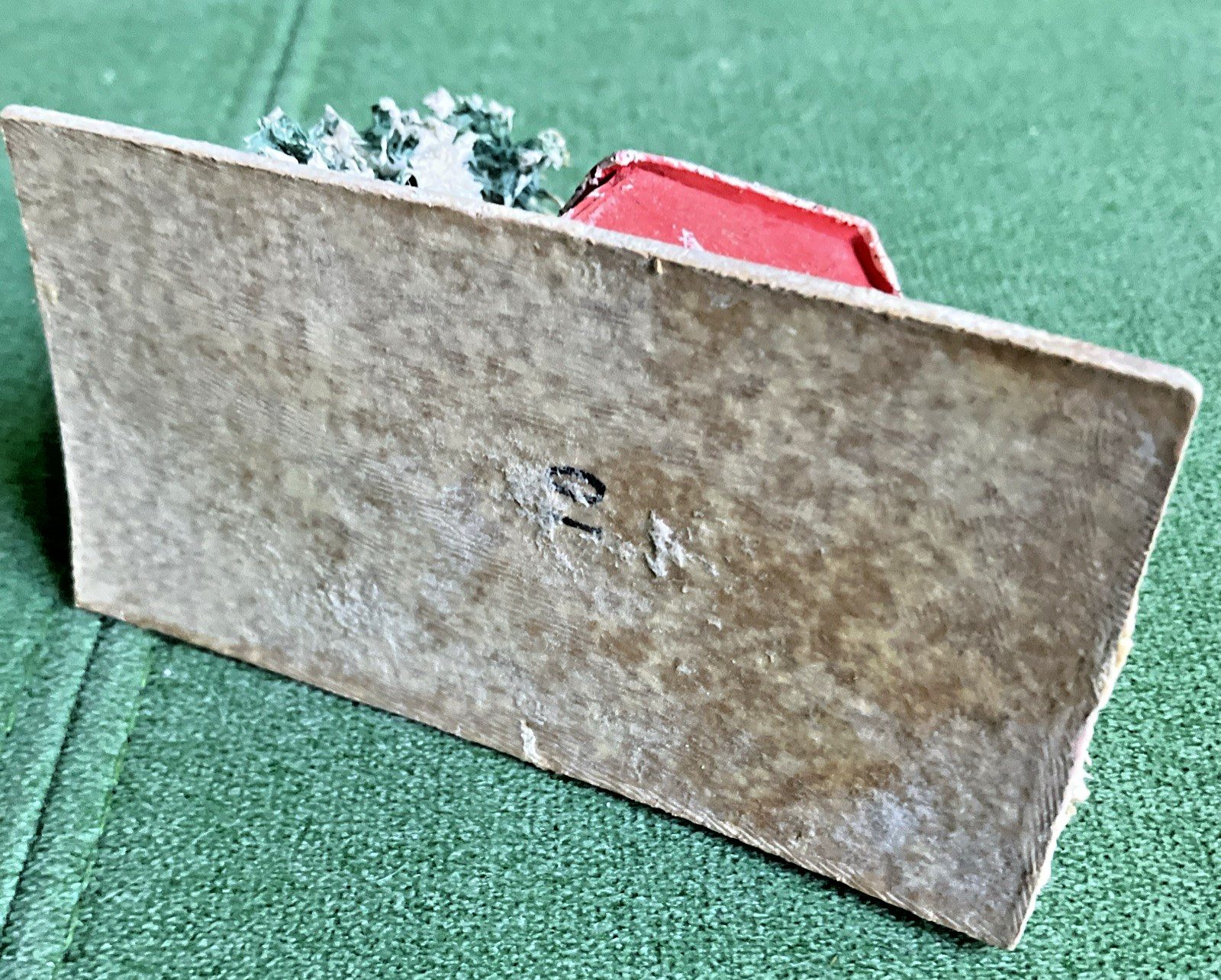 3 Vtg Christmas Putz Houses Cardboard w Mica Glitter, Windows, Trees