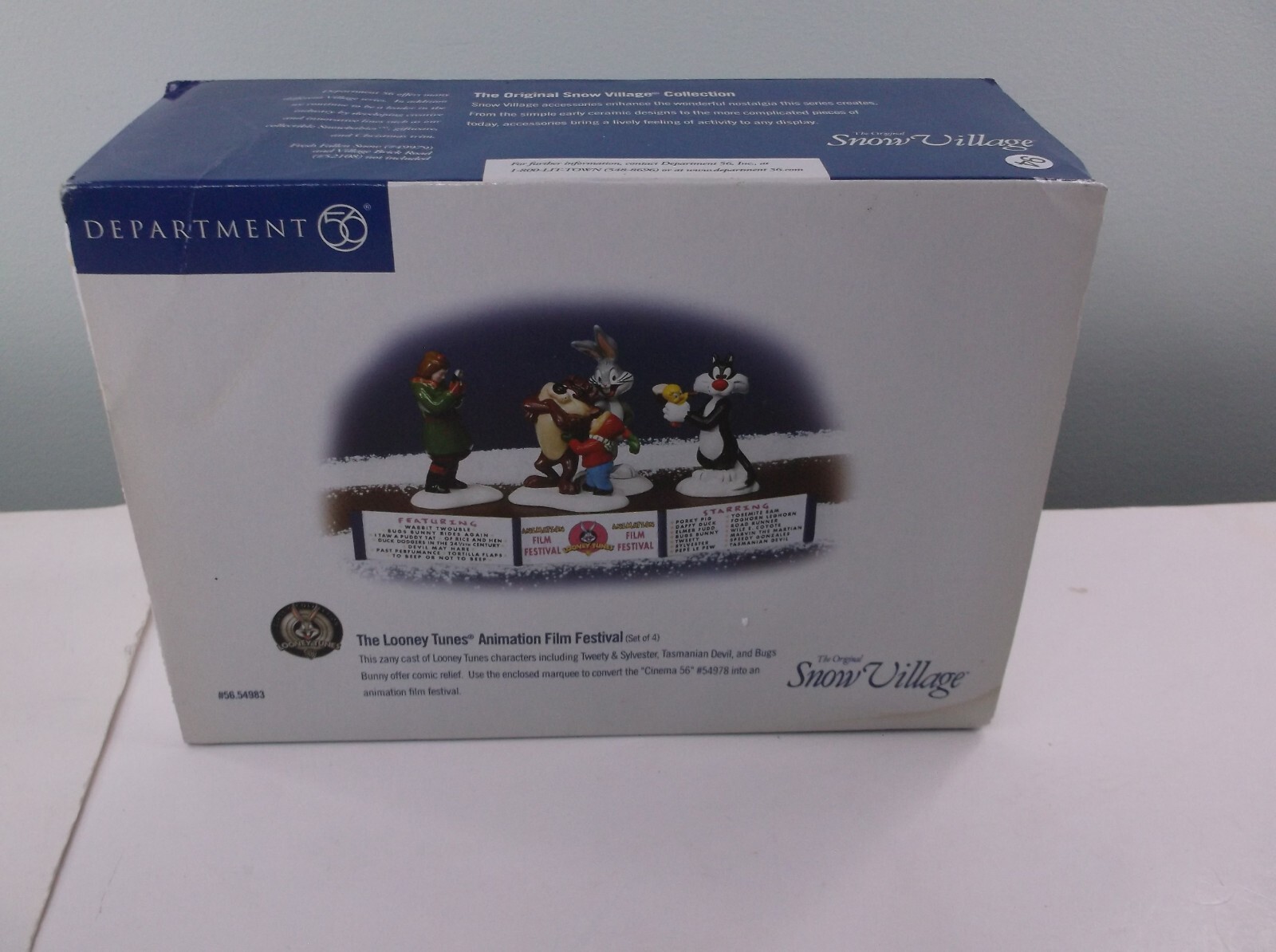 Dept 56 Looney Tunes Animation Film Festival Snow Village New in Box