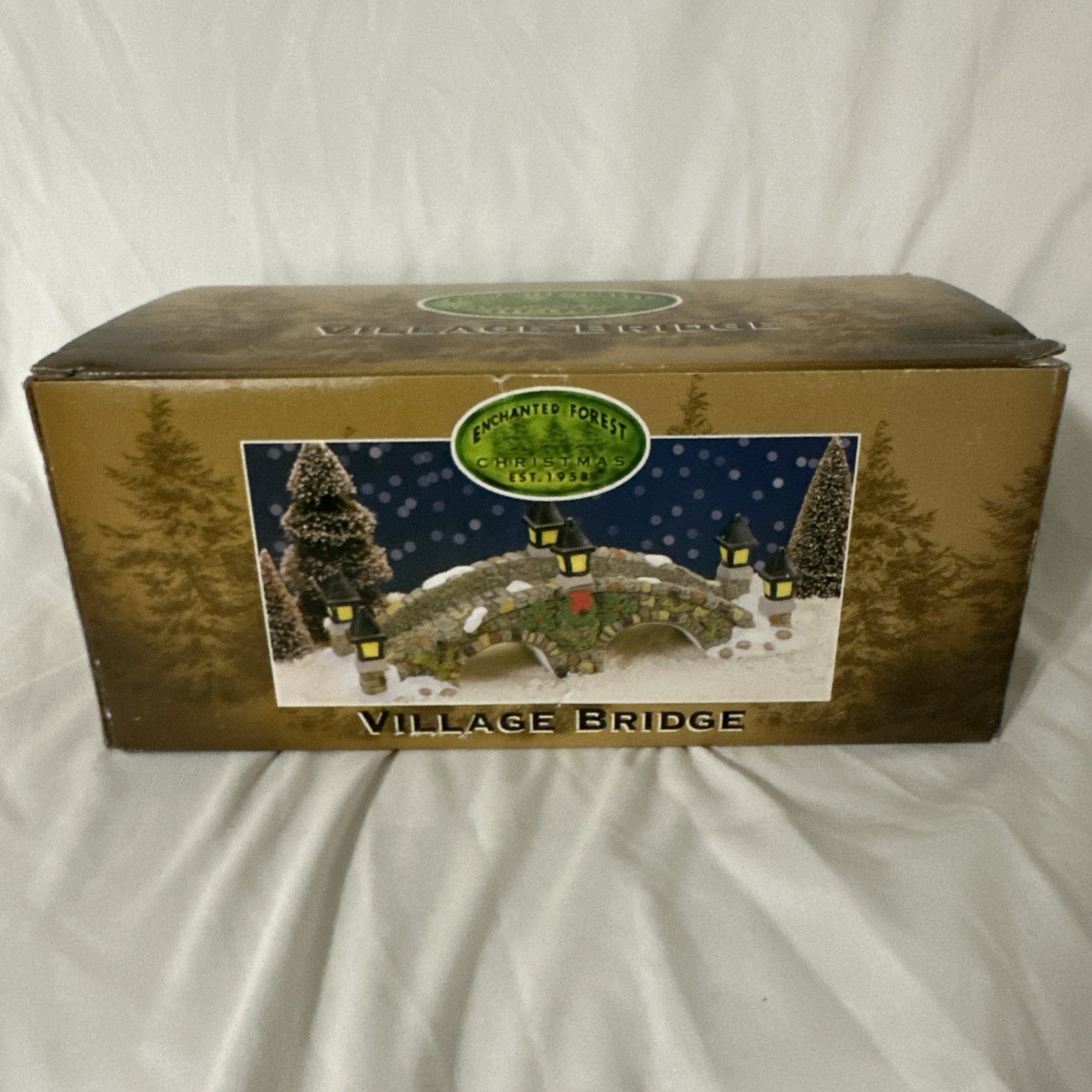 Christmas Village Bridge Lights Accessories Covered Bridge Ice Enchanted Forest