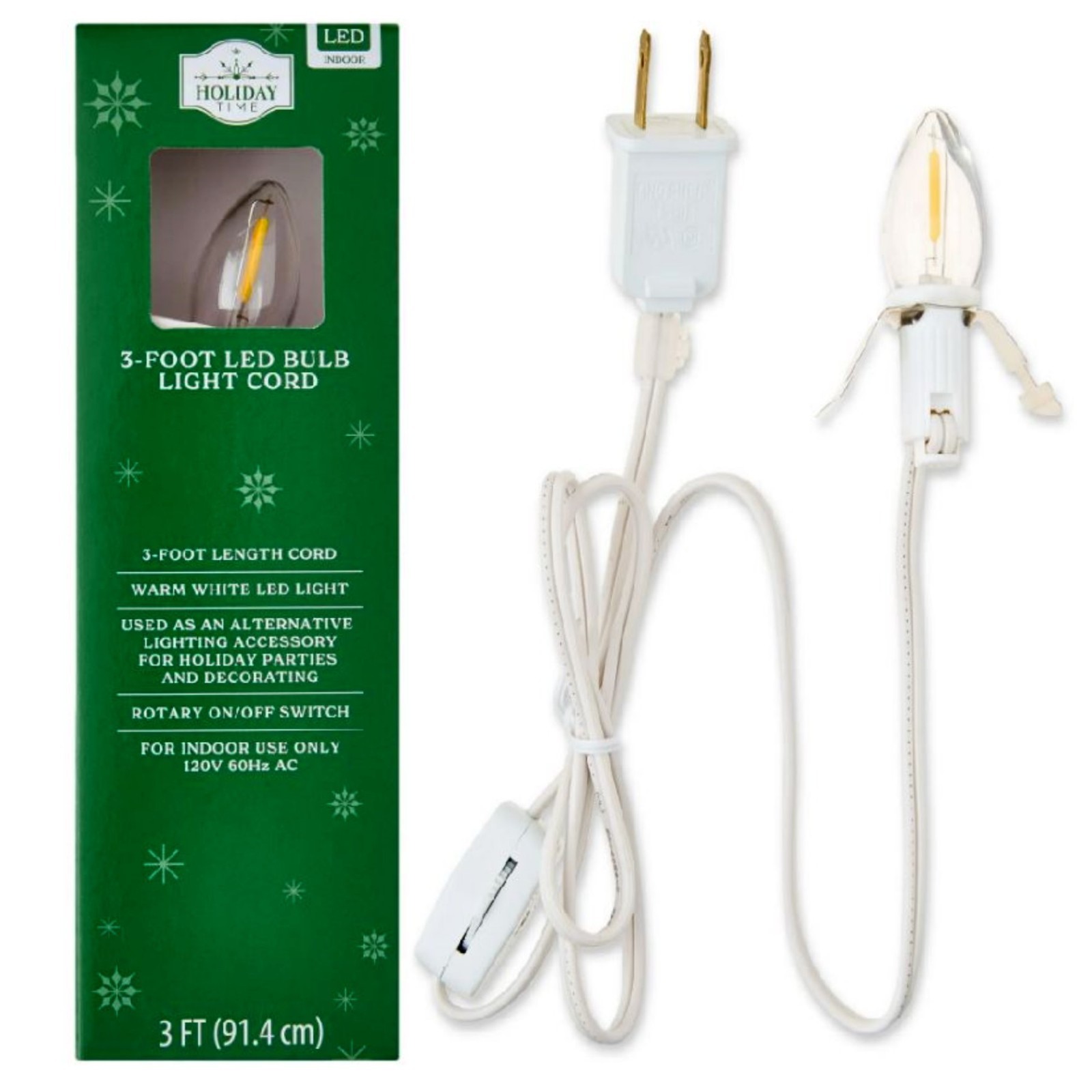 CHRISTMAS VILLAGE HOUSE LIGHT KIT / 3 FT CORD / LED BULB / CONTROL SWITCH / NEW!