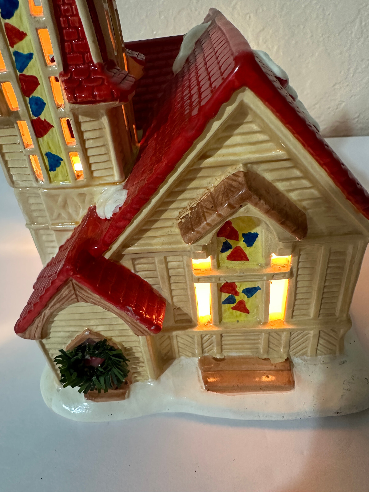 Vintage SEASONAL SPECIALTIES CHURCH CATHEDRAL LIGHTED CHRISTMAS VILLAGE