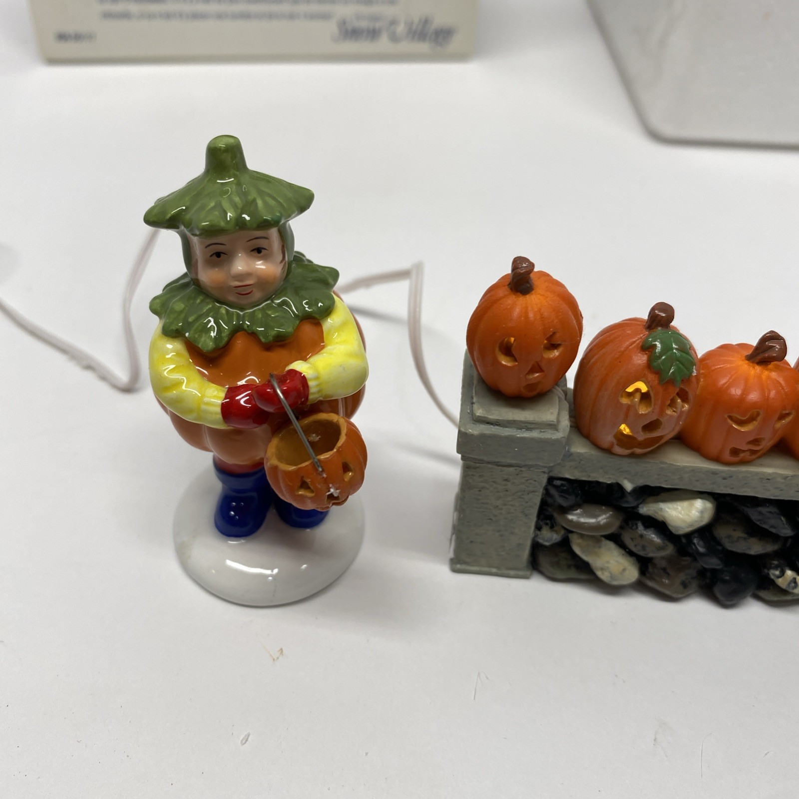 Dept 56 Snow Village Halloween “Lighting The Jack O Lantern” Set Of 3 56.55117