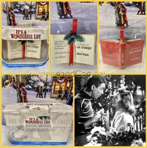 It’s a Wonderful Life ‘TOM SAWYER’ Clarence VTG Book Porcelain Ornament in Box!