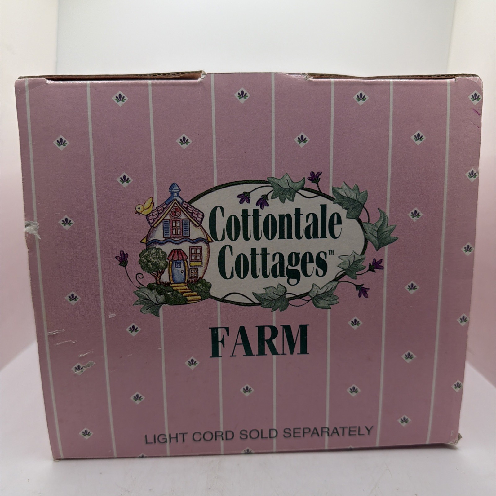 Cottontale Cottages Spring Bunny Easter Village FARM hand painted cottage w/ Box