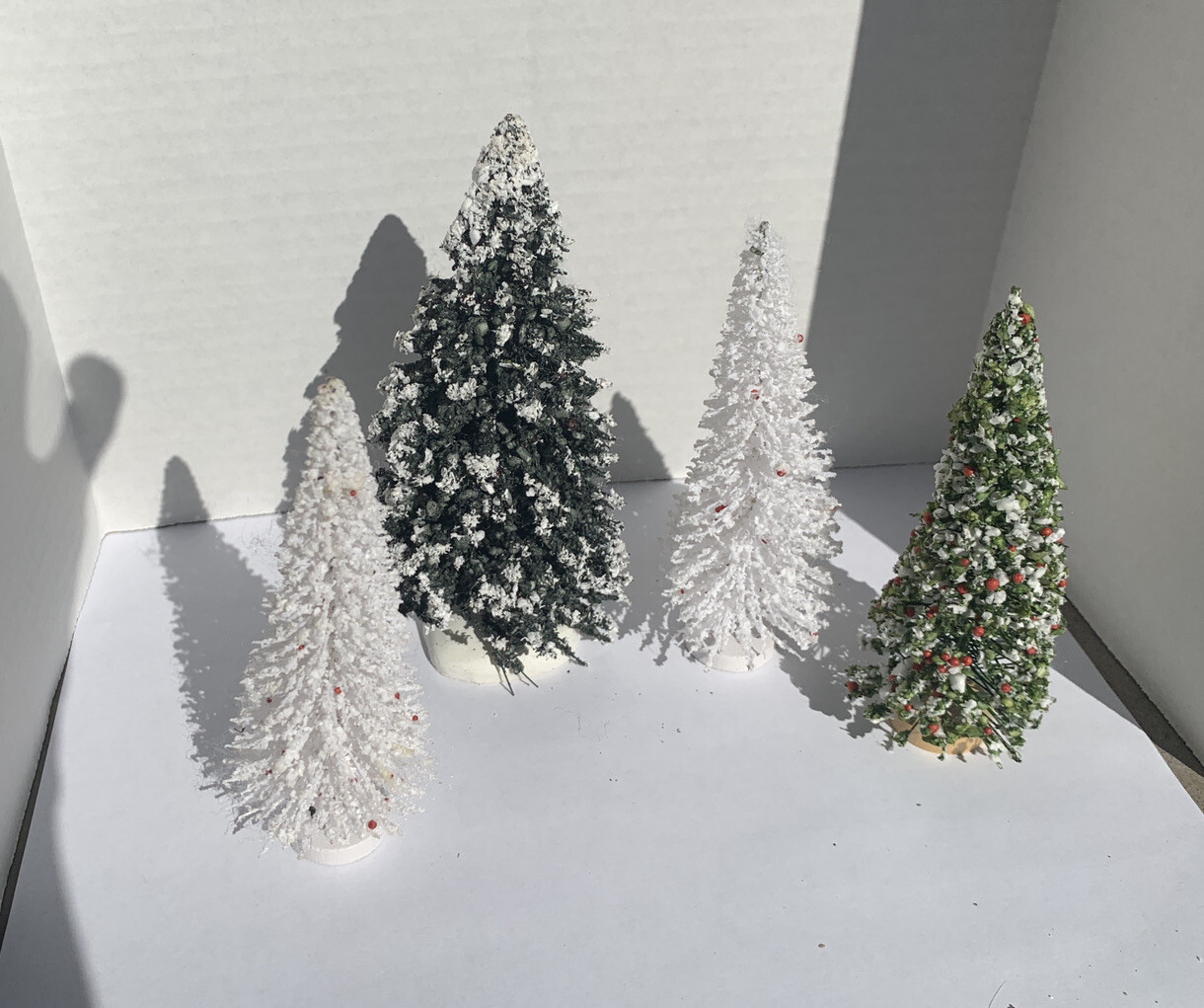 Lemax Christmas Fir Trees Mix Village lot x 4