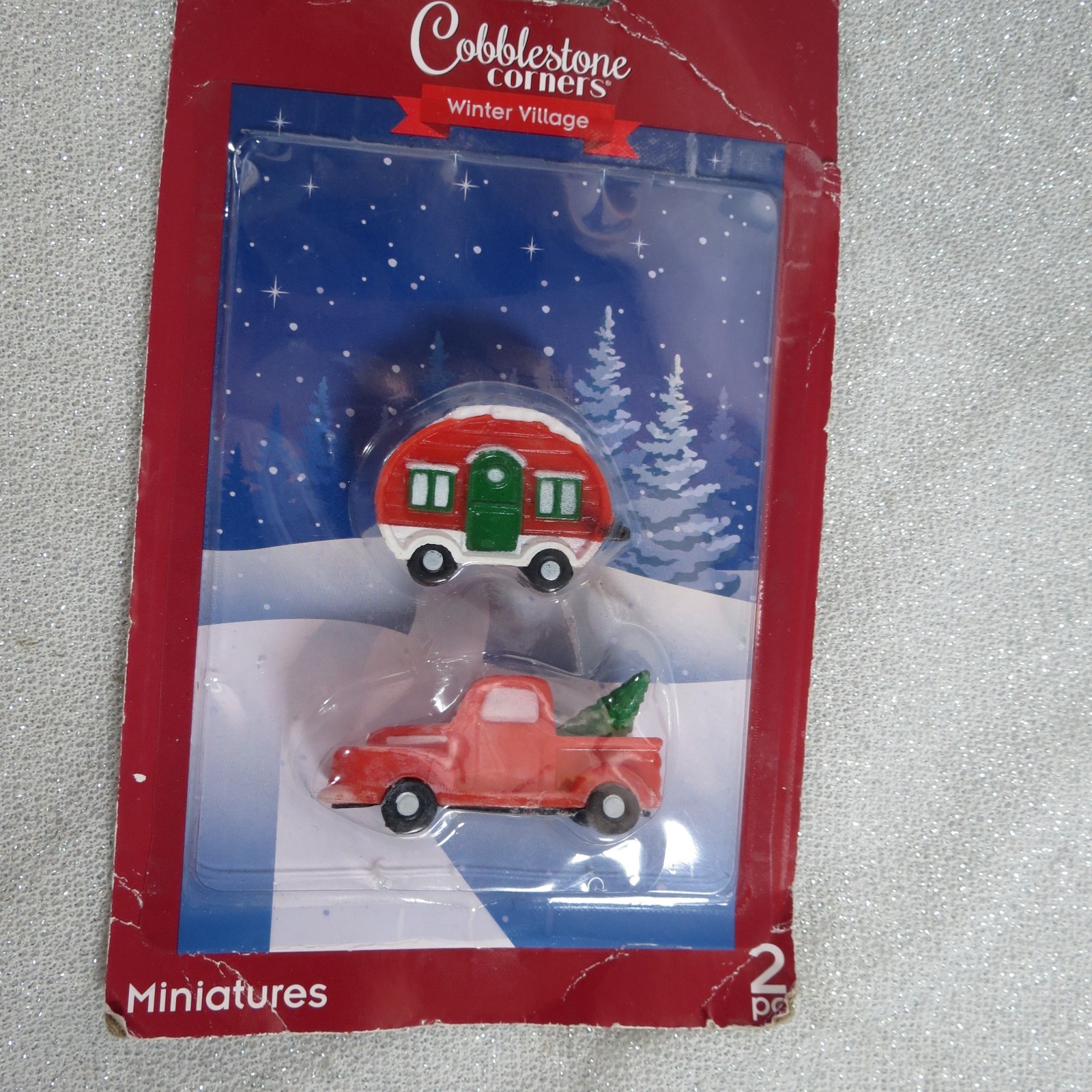 Cobblestone Corners 5-Piece Miniatures Winter Village New on Card