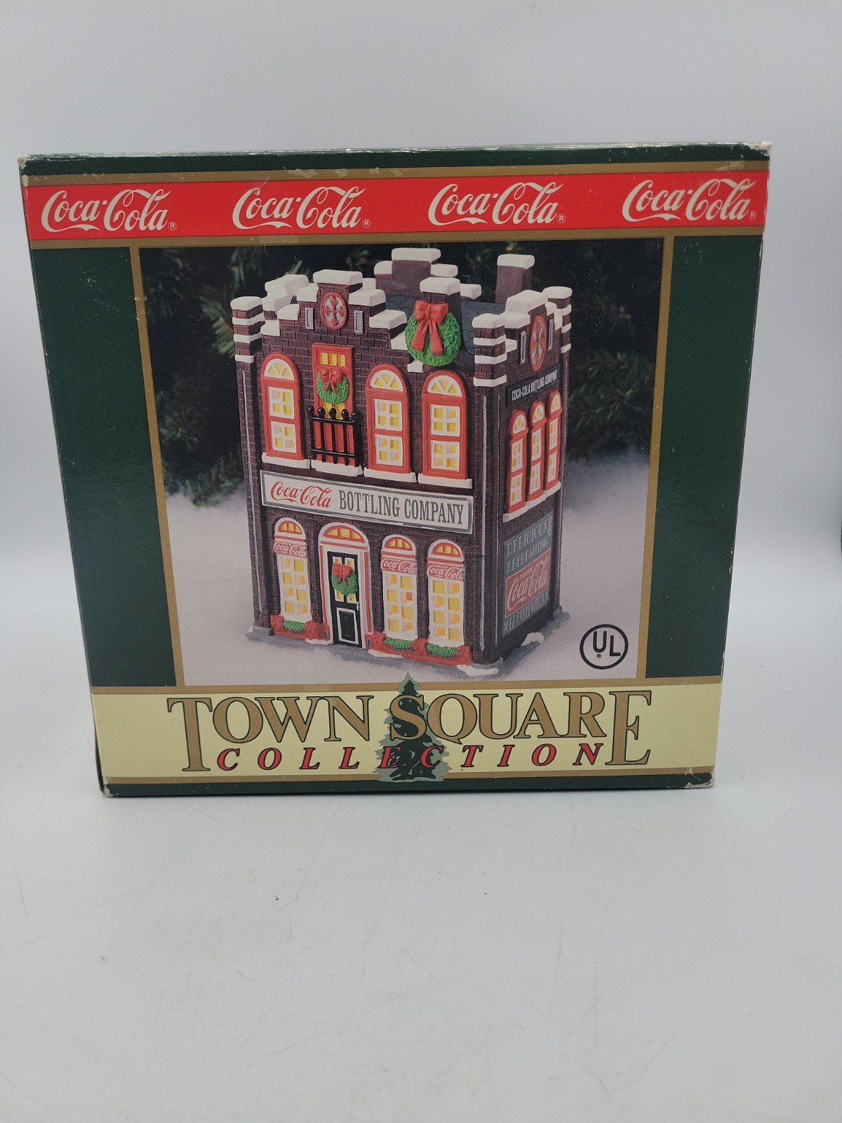Coca-Cola 1995 Town Square Collection Xmas Village Lighted Bottling Company New