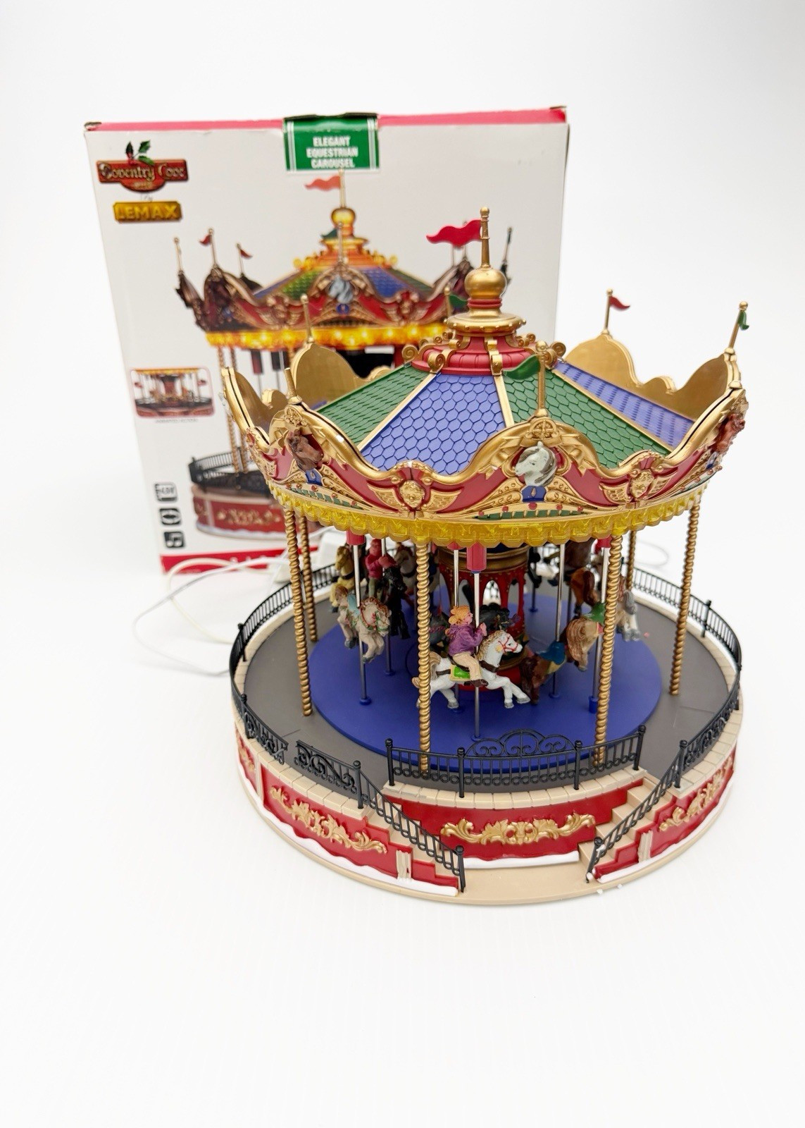 Lemax Coventry Cove Elegant Equestrian Carousel with Lights and Music