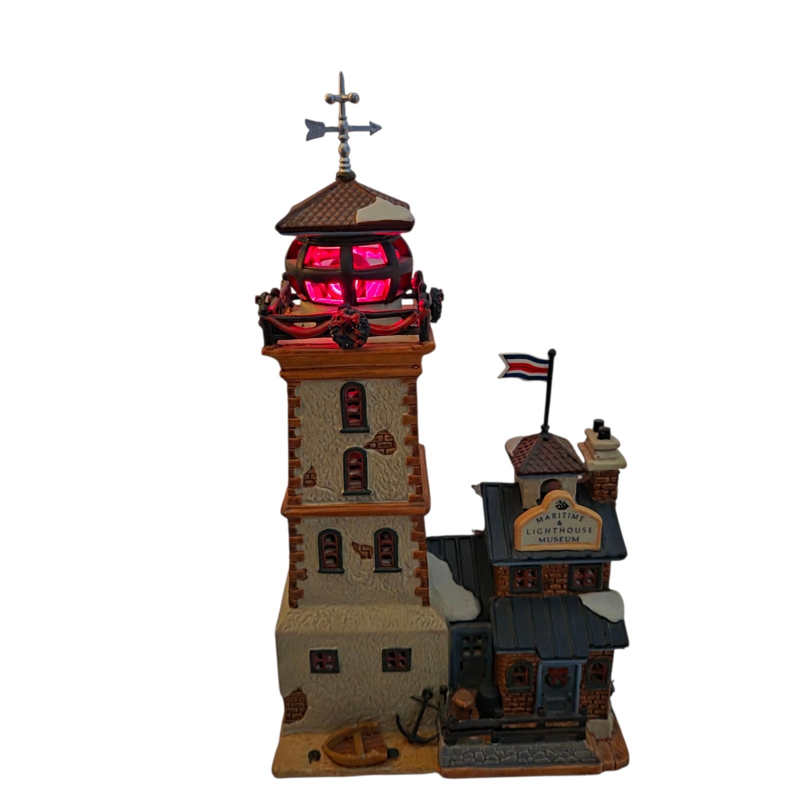 Lemax Maritime Lighthouse Museum Christmas Village Rotating Light Nautical Video