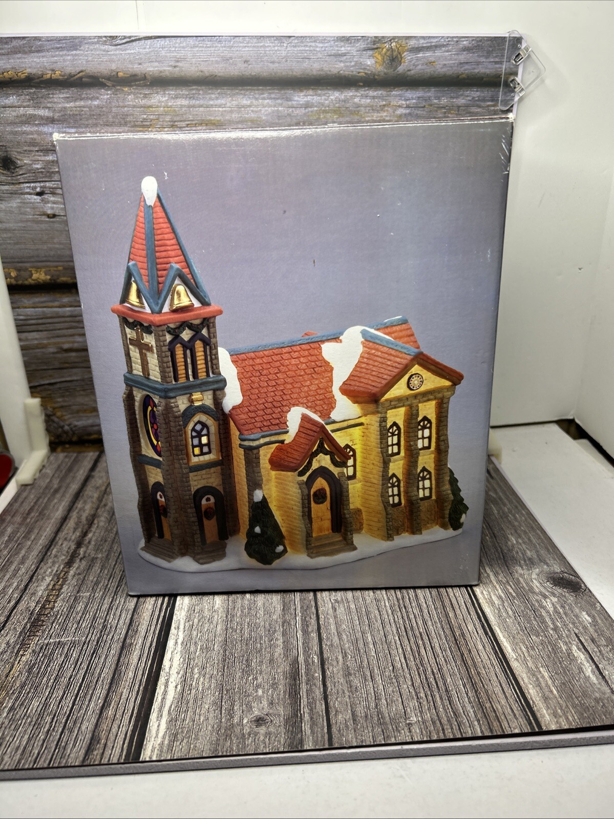 Galleria Inc Hand Painted Fine Porcelain Collectable Church Lighted Christmas