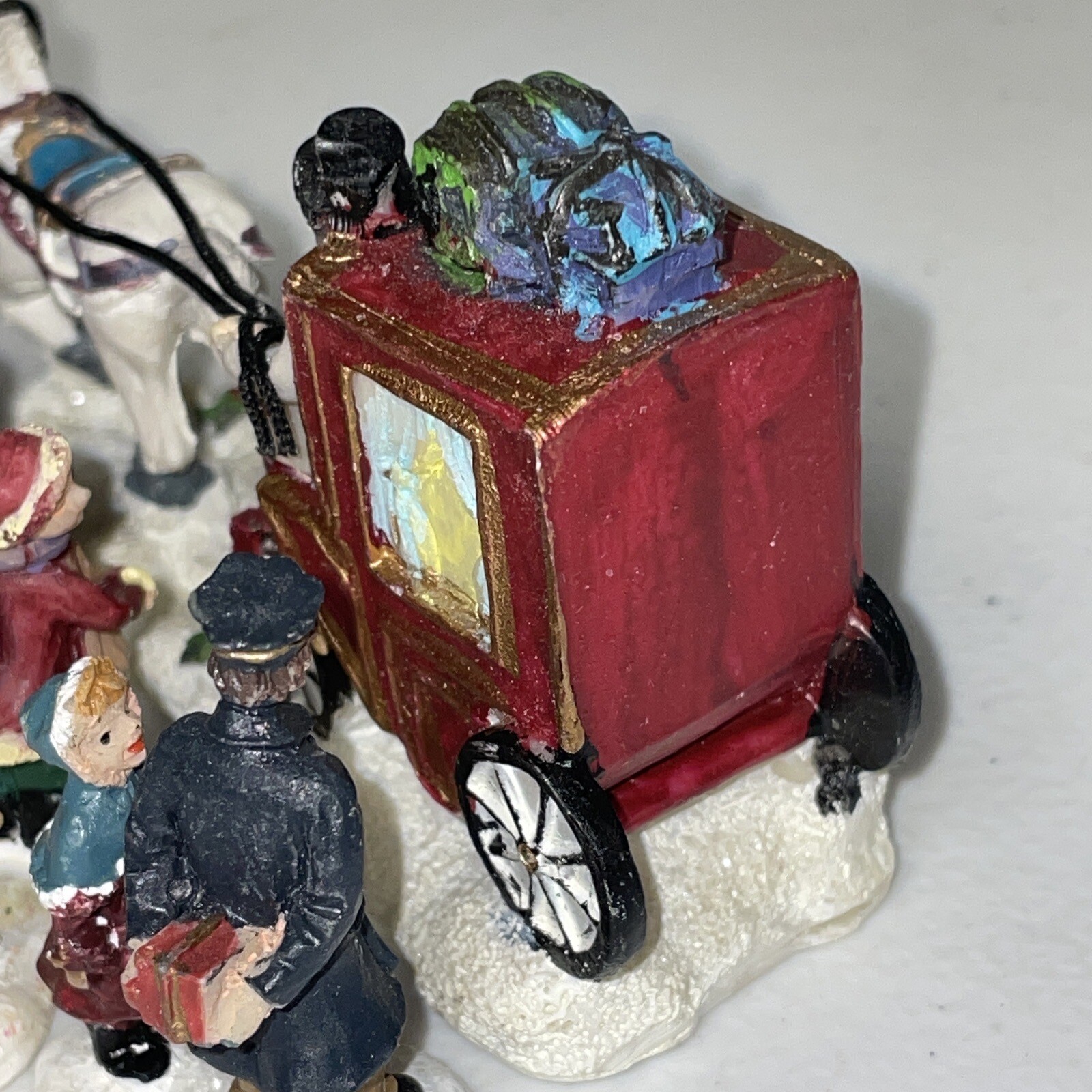 Vintage Christmas Village Figurine Lot Small Resin Village Holiday Figure Lot