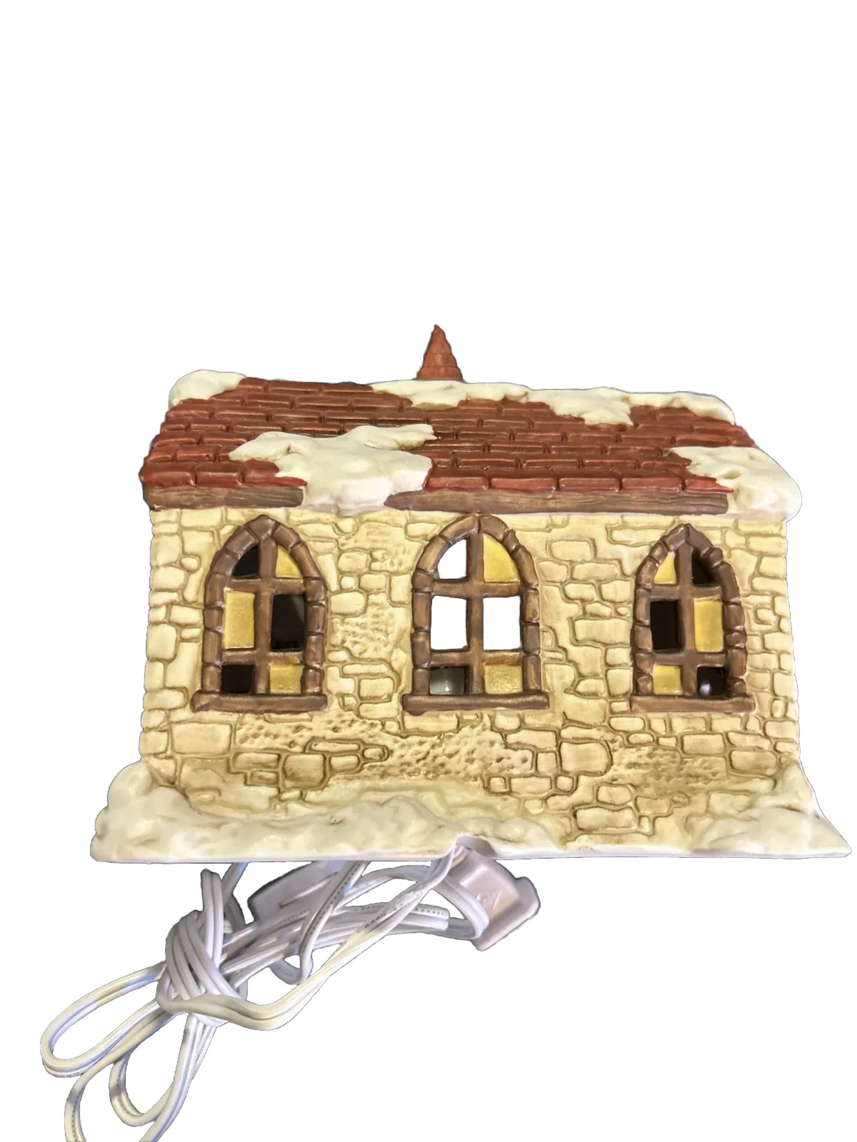 Lighted 1990 House of Lloyd Christmas Around World Collector Village Church Box