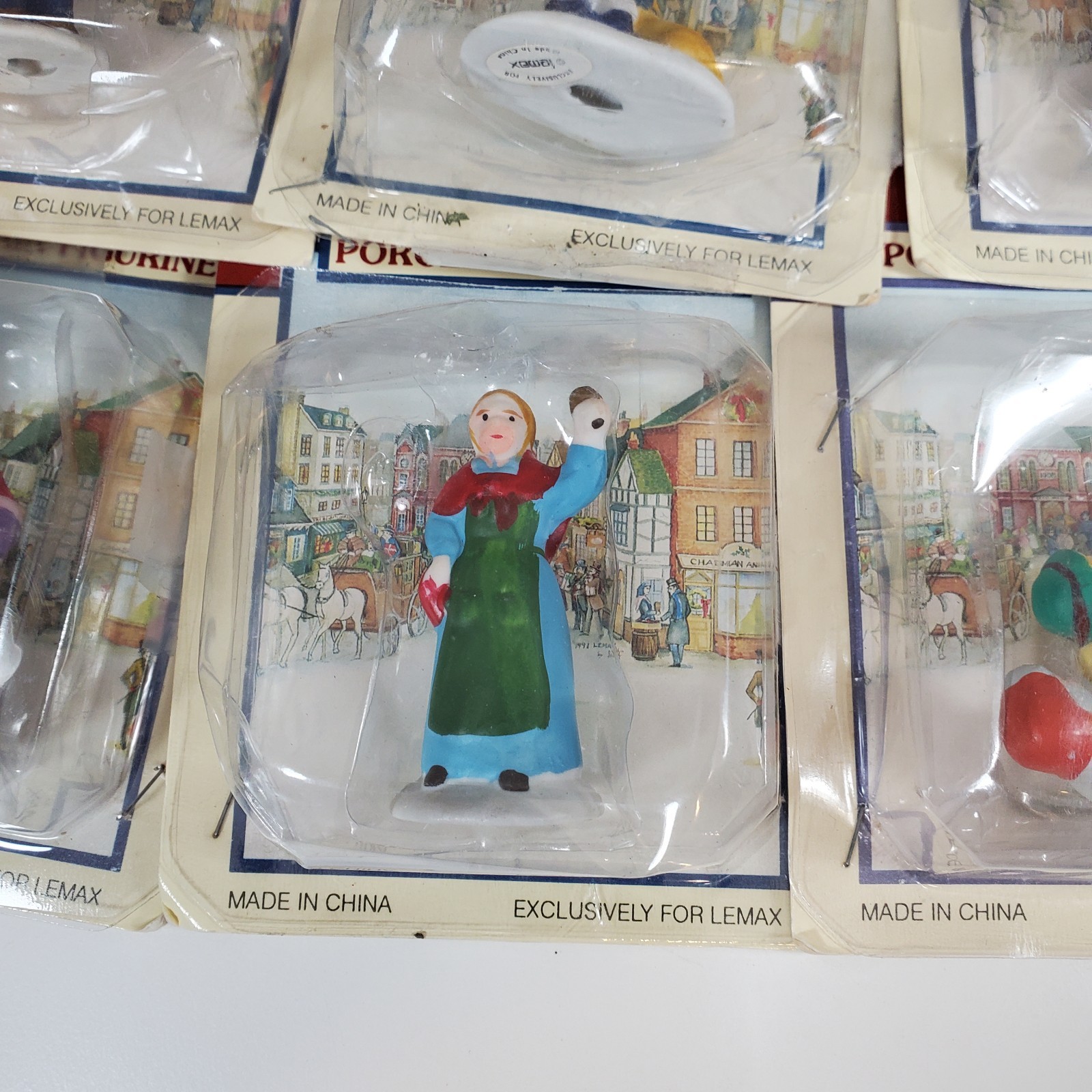 Lot 6 Lemax Christmas Village Porcelain Figurines Children Carolers Vintage