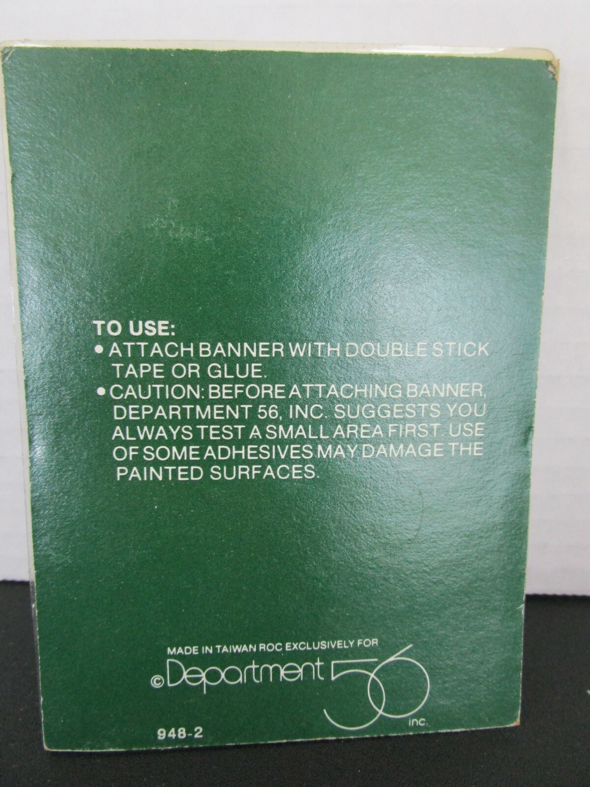 Dept 56 Heritage Village Collection PROMOTIONAL Hanging Banner Sign #948-2 NEW