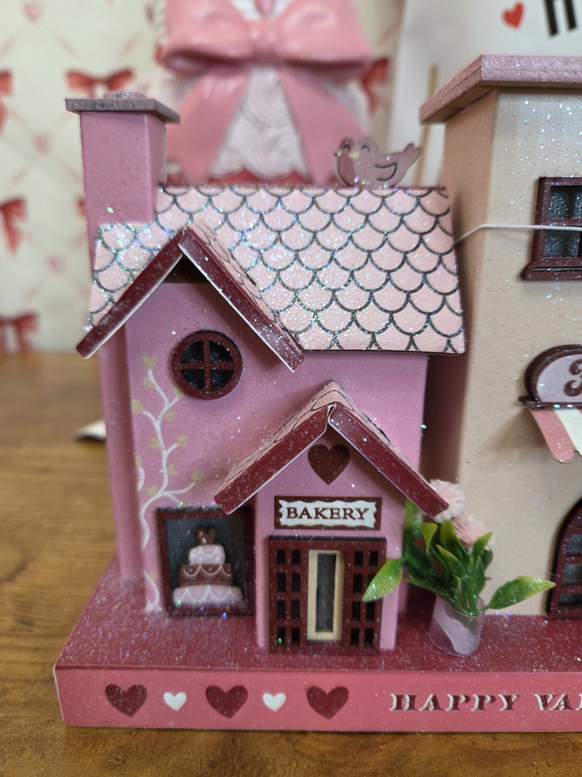 Valentines Day Flower Shop Light up Village.