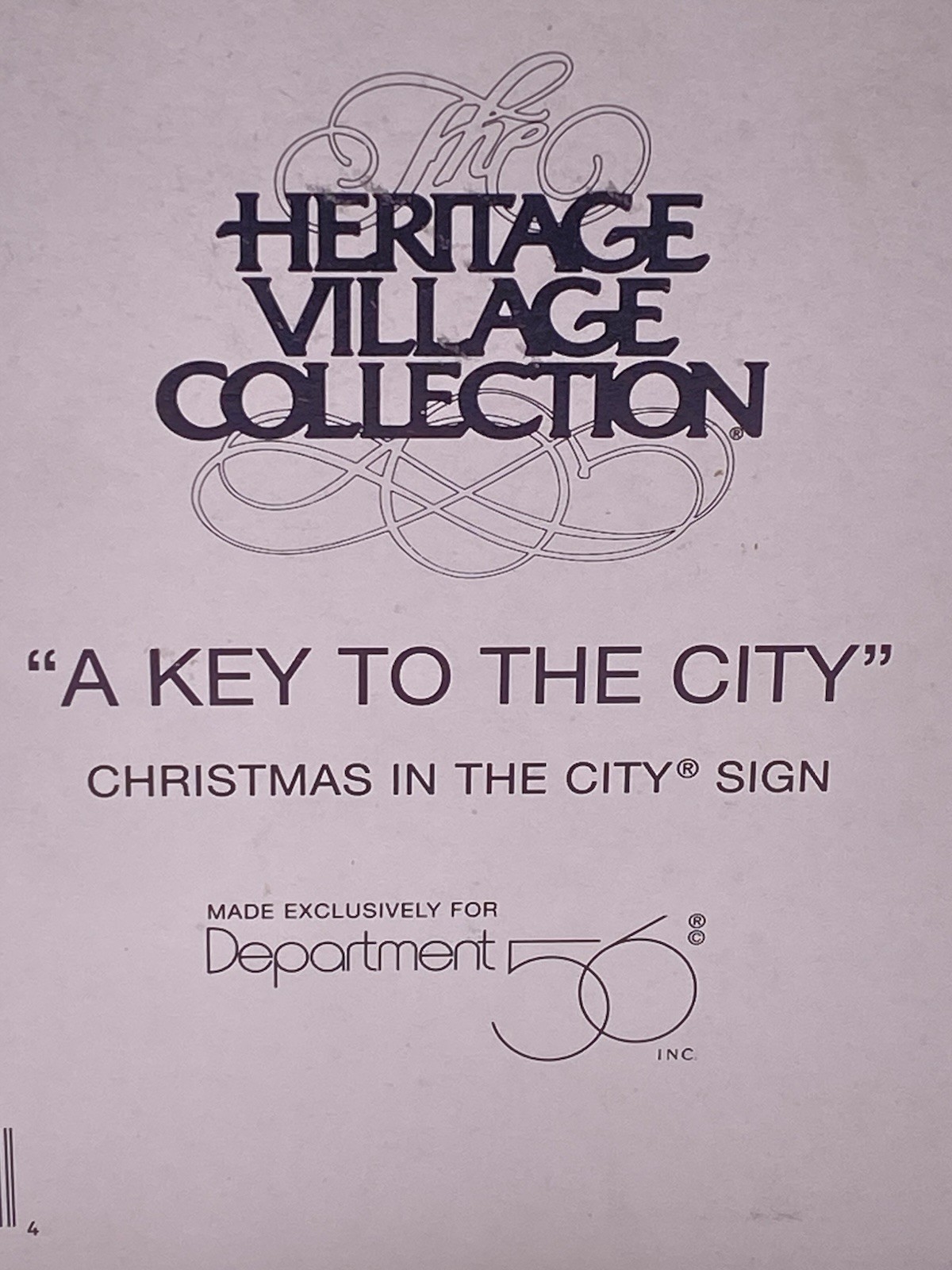 Dept 56 Heritage Village A Key To The City Christmas In The City Sign Gate 58893